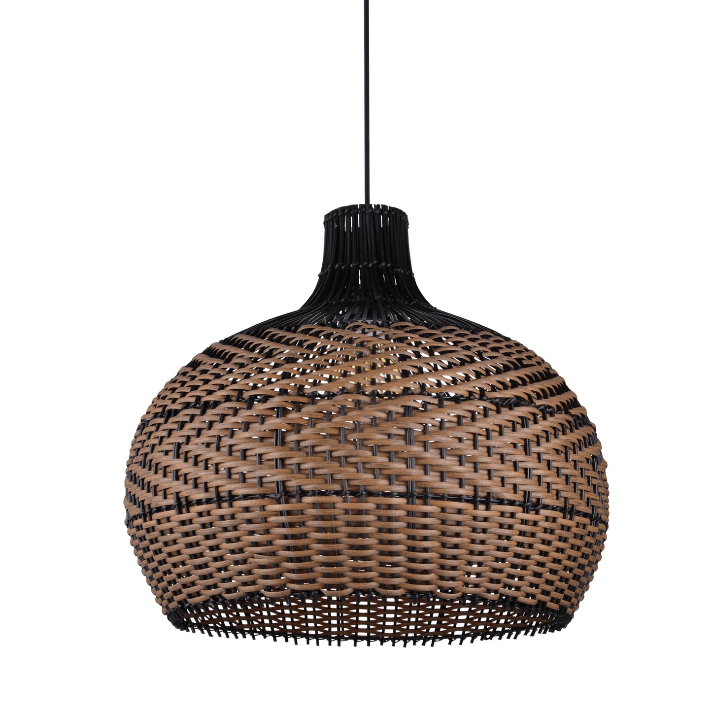 (Q)15.75 Inch Woven Rattan Pendant Light,Retro Style Creative Lantern Lampshade,Suitable for Living Room,Bedroom,Bining room, Farmhouse