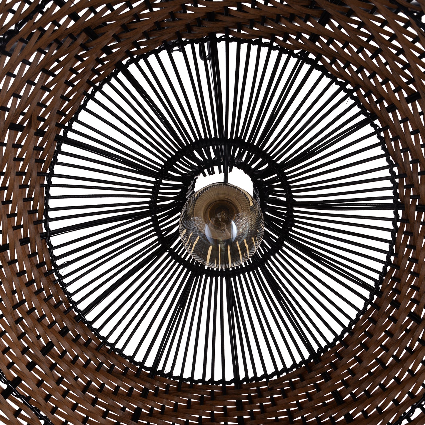 (Q)15.75 Inch Woven Rattan Pendant Light,Retro Style Creative Lantern Lampshade,Suitable for Living Room,Bedroom,Bining room, Farmhouse