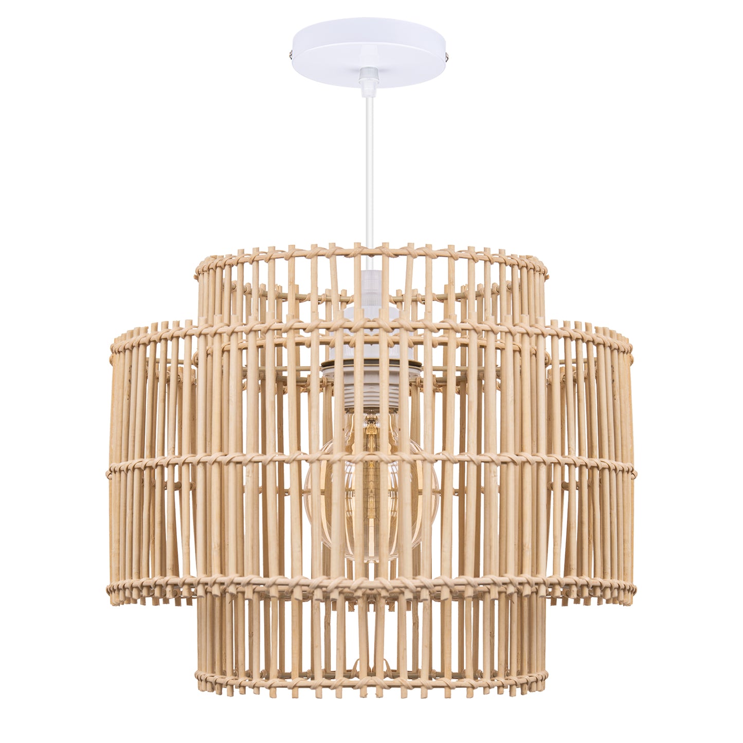 Rattan Pendant Lights for Dining Room, Kitchen, Living Room and Bedroom Beach Rustic Natural Pendant Lights