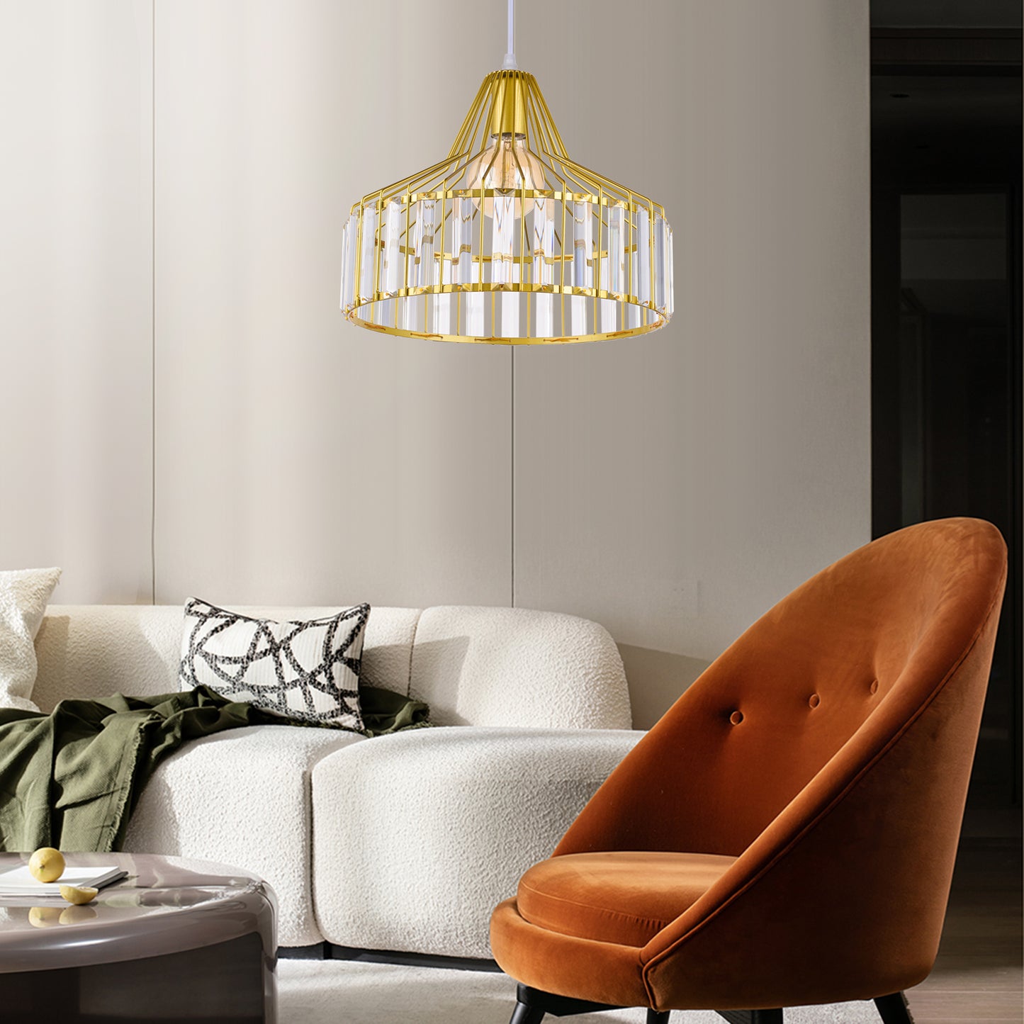 (Q)Modern Nordic Style Crystal Chandelier,Creative and Personalized Lampshade,Suitable for Dining Rooms,Living Rooms,Kitchens,and Bathrooms