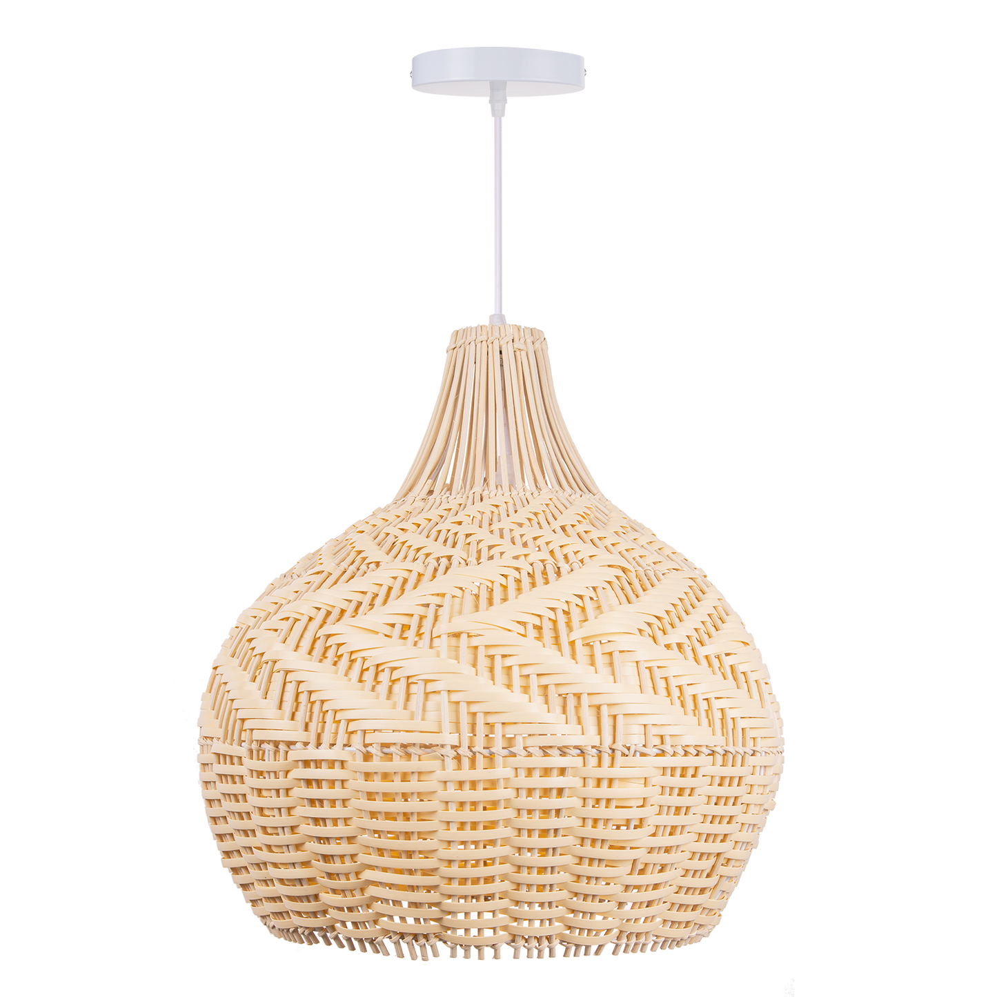 (Q)Bohemian Handmade Rattan and Bamboo Pendant Light, Retro Style Garden Pendant Light, Suitable for Dining Rooms, Living Rooms, and Farmhouses.