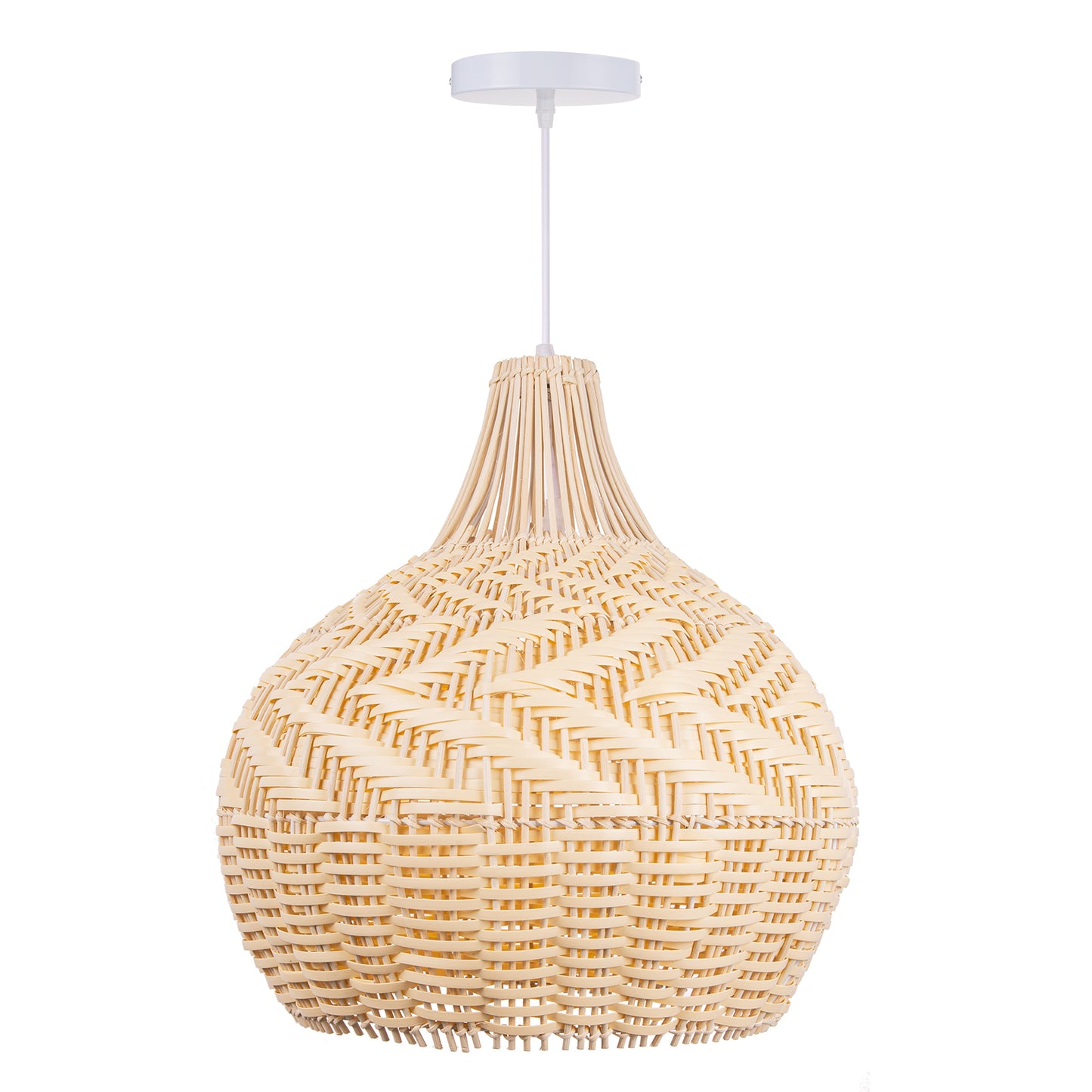 (Q)Bohemian Handmade Rattan and Bamboo Pendant Light, Retro Style Garden Pendant Light, Suitable for Dining Rooms, Living Rooms, and Farmhouses.