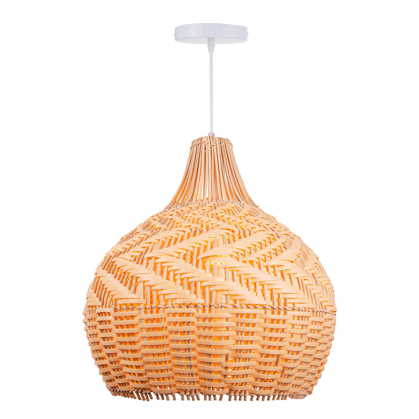 (Q)Bohemian Handmade Rattan and Bamboo Pendant Light, Retro Style Garden Pendant Light, Suitable for Dining Rooms, Living Rooms, and Farmhouses.
