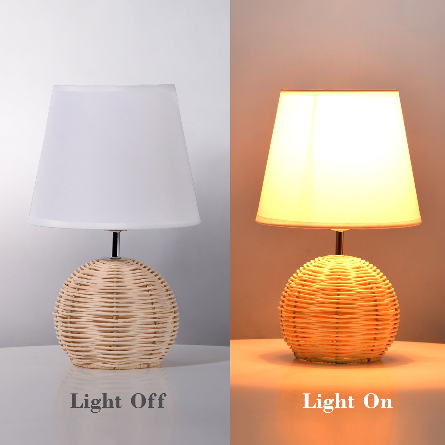(Z)ARTURESTHOME Modern Cloth Table Lamps for Bedroom & Living Room - Soft Light Fabric Design