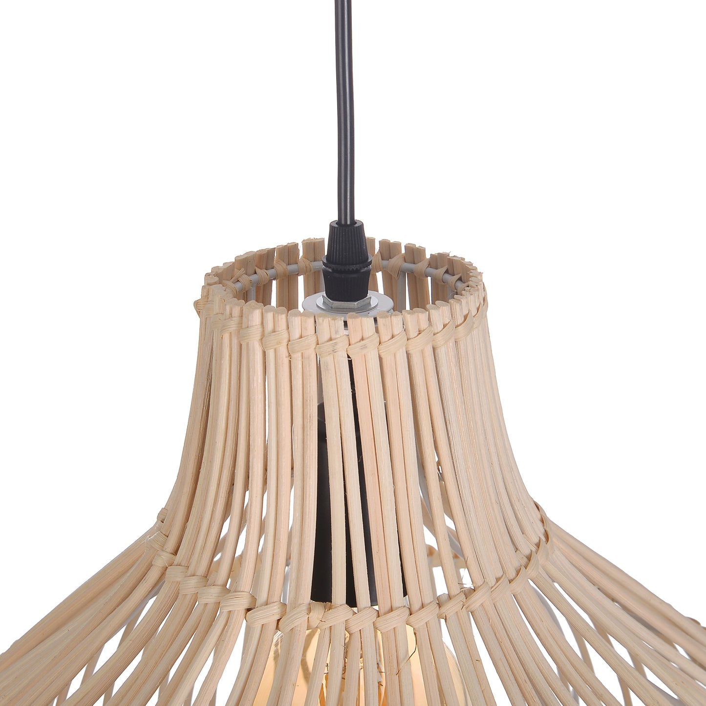 (Q)19.68 Inch Hand Woven Rattan Pendant Light, Modern Bohemian Style Rattan Pendant Light, Suitable For Various Bedrooms And Living Rooms