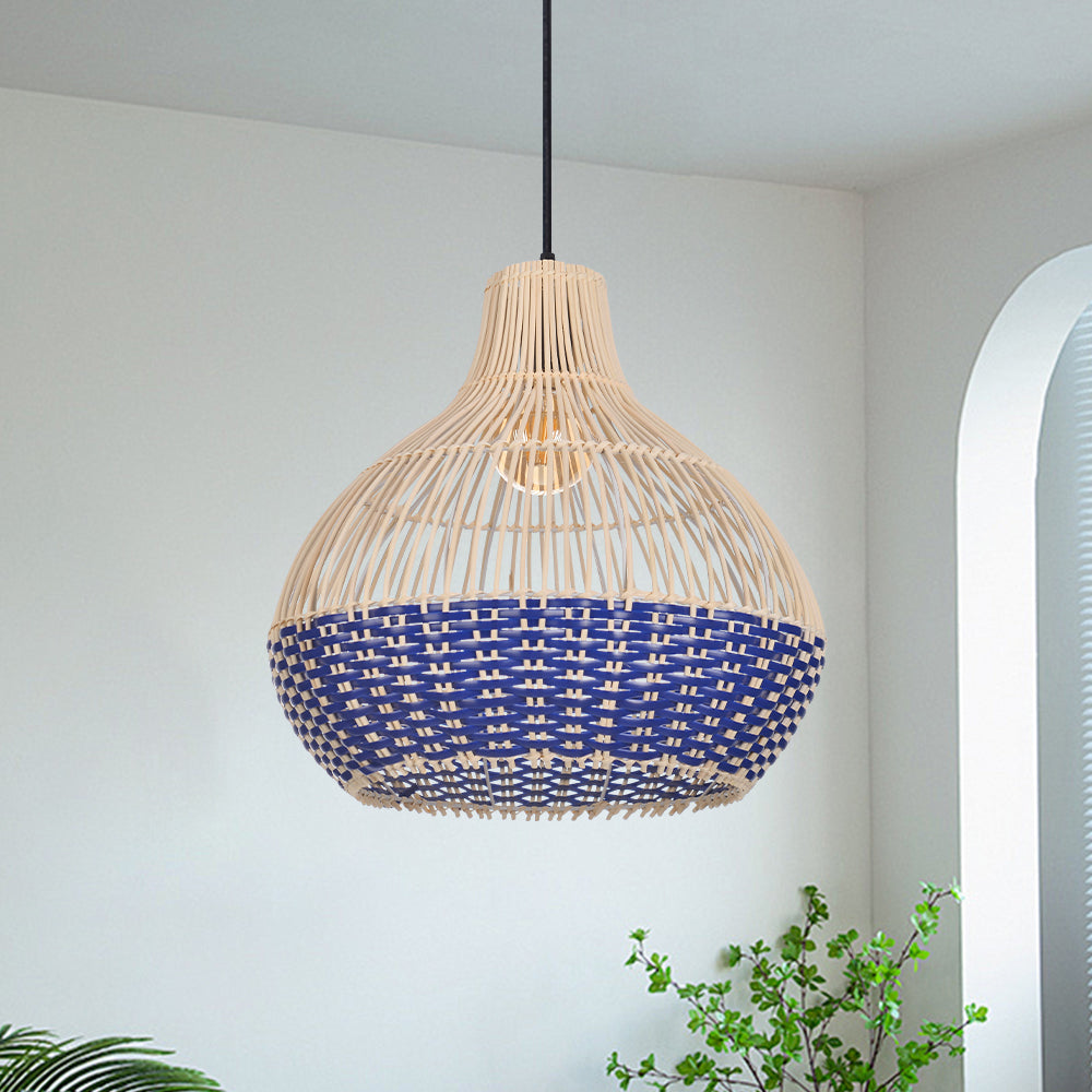 (Q) Handmade Rattan Pendant Light, Bohemian Style Rattan Pendant Light, Suitable For Kitchen, Bedroom, Living Room.