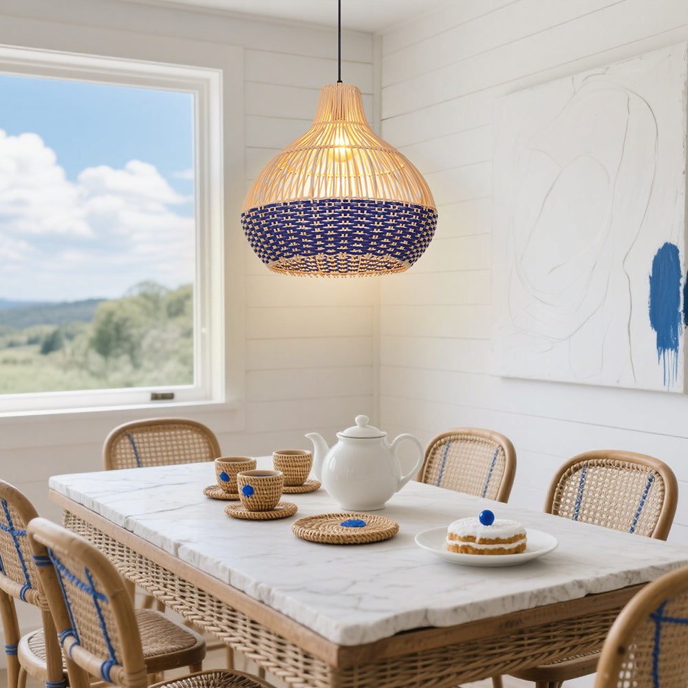 (Q) Handmade Rattan Pendant Light, Bohemian Style Rattan Pendant Light, Suitable For Kitchen, Bedroom, Living Room.
