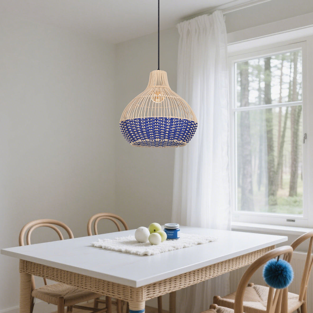 (Q) Handmade Rattan Pendant Light, Bohemian Style Rattan Pendant Light, Suitable For Kitchen, Bedroom, Living Room.