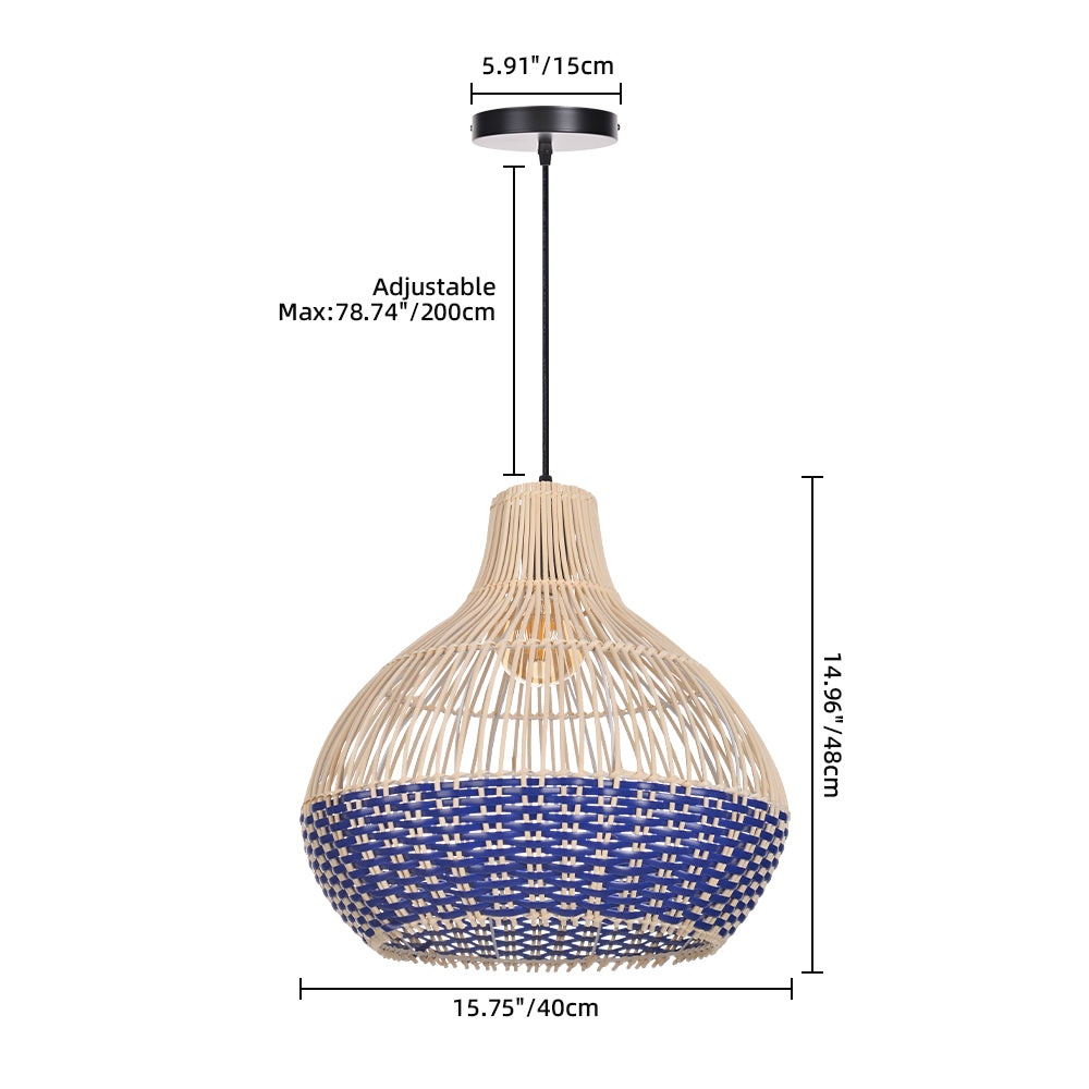 (Q) Handmade Rattan Pendant Light, Bohemian Style Rattan Pendant Light, Suitable For Kitchen, Bedroom, Living Room.