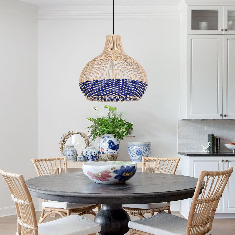 (Q) Handmade Rattan Pendant Light, Bohemian Style Rattan Pendant Light, Suitable For Kitchen, Bedroom, Living Room.