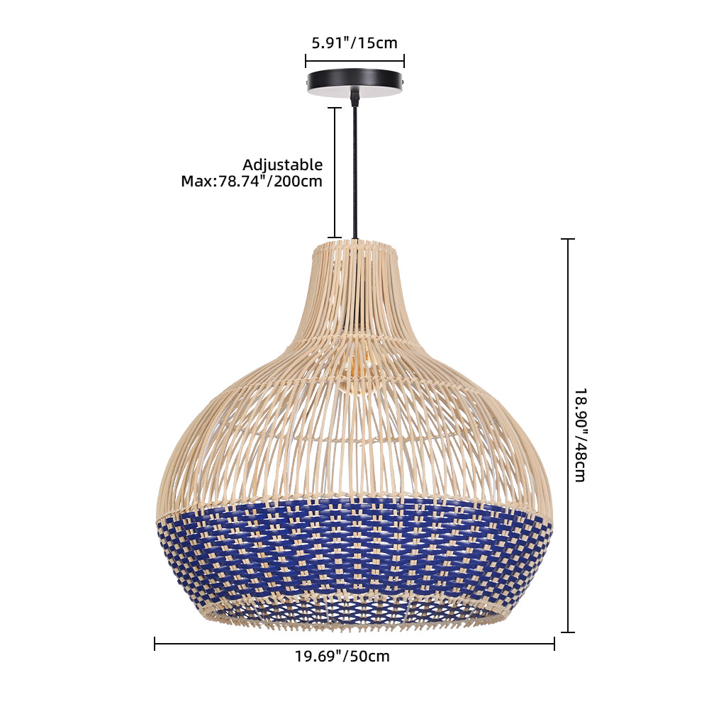 (Q) Handmade Rattan Pendant Light, Bohemian Style Rattan Pendant Light, Suitable For Kitchen, Bedroom, Living Room.