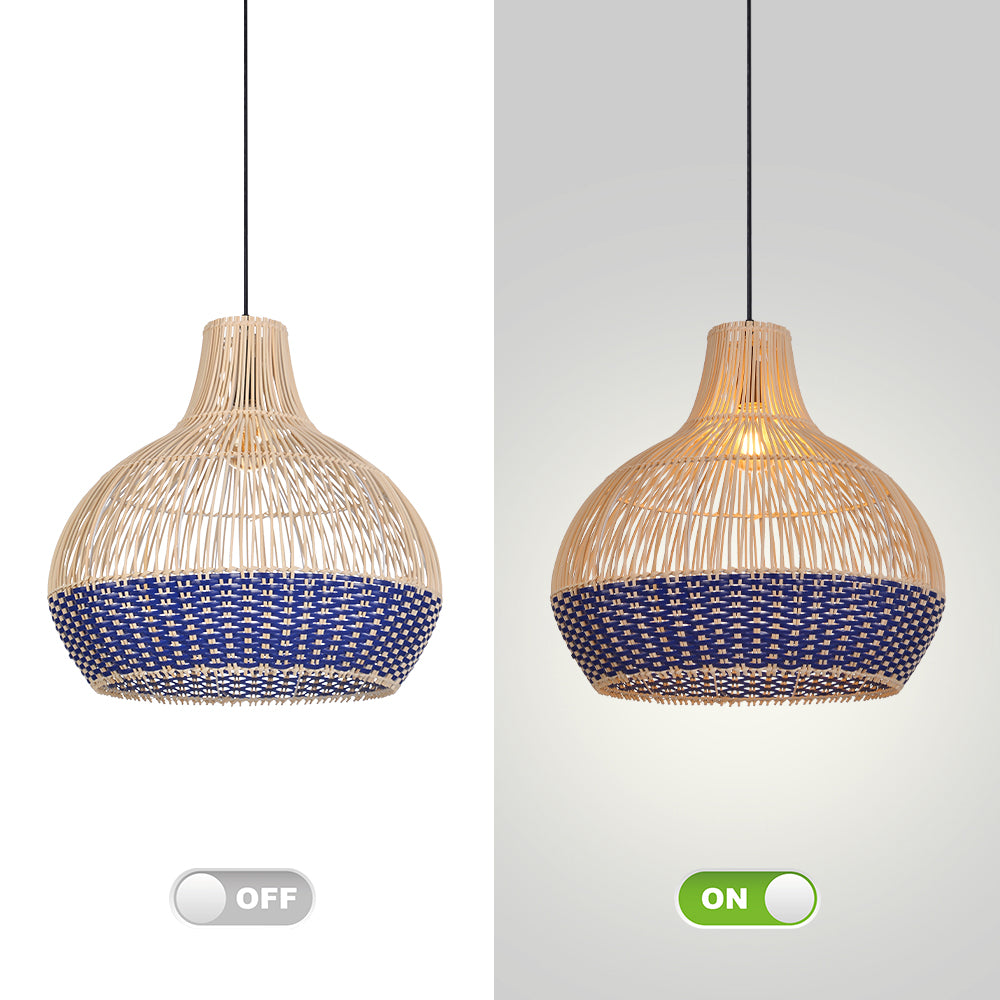 (Q) Handmade Rattan Pendant Light, Bohemian Style Rattan Pendant Light, Suitable For Kitchen, Bedroom, Living Room.