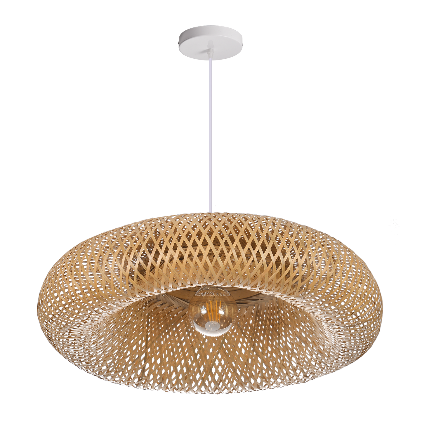 (Q) Handmade Rattan Pendant Light, Bohemian Style Rattan Pendant Light, Suitable For Bedrooms And Living Rooms