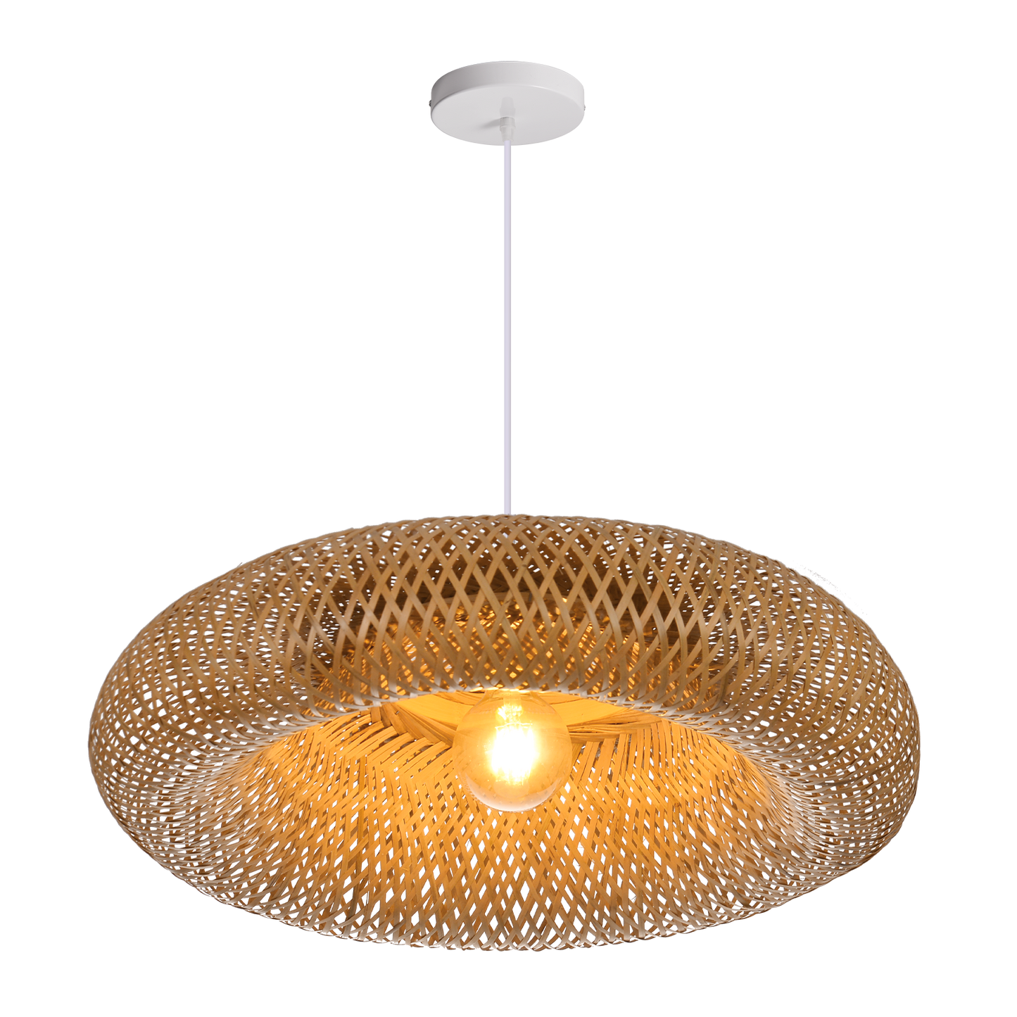 (Q) Handmade Rattan Pendant Light, Bohemian Style Rattan Pendant Light, Suitable For Bedrooms And Living Rooms