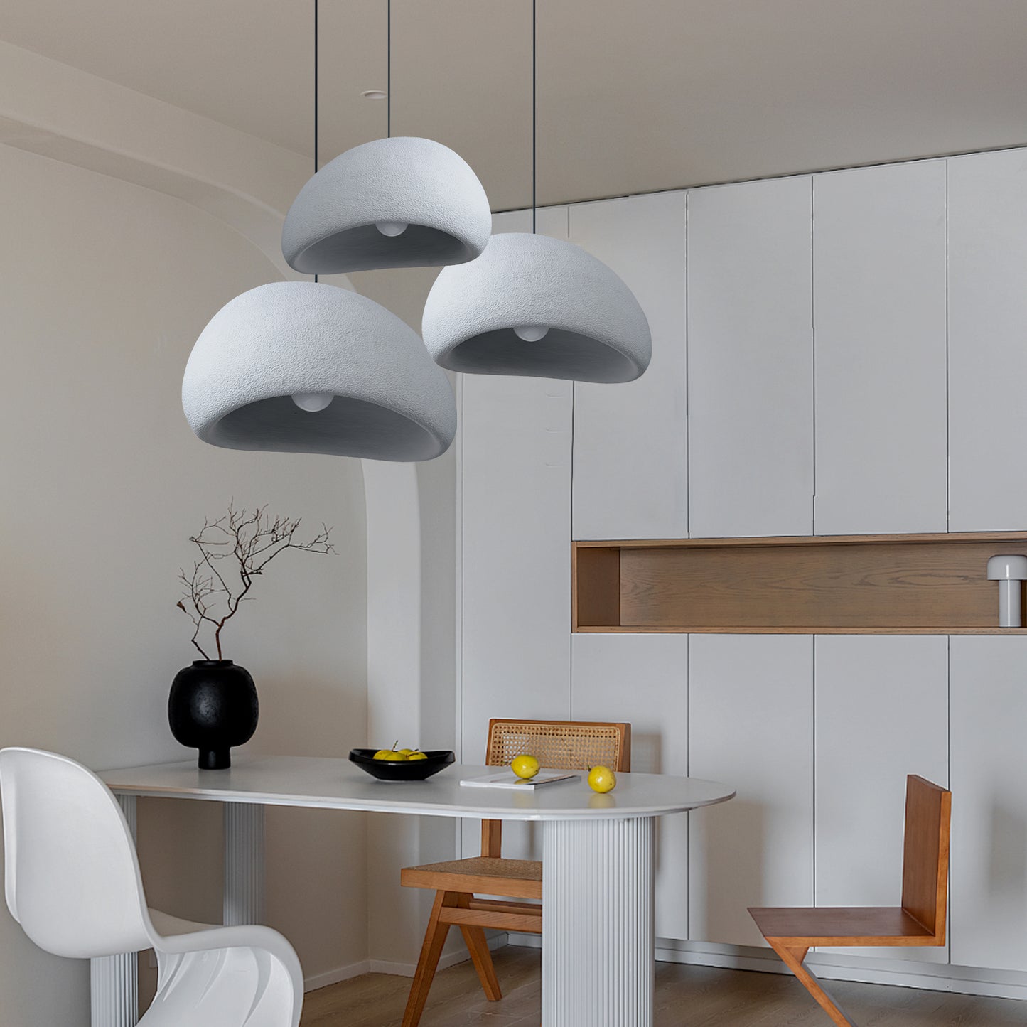 Nordic Japandi Indoor Handmade Oval Resin Chandelier Light