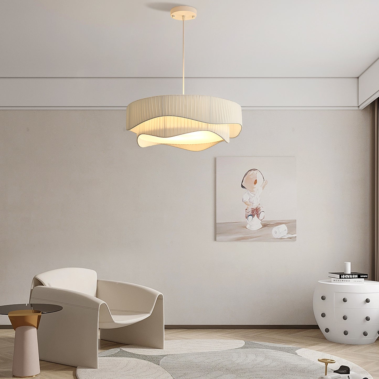 (M)1 - Light White Paper Pendant Light for Living Room