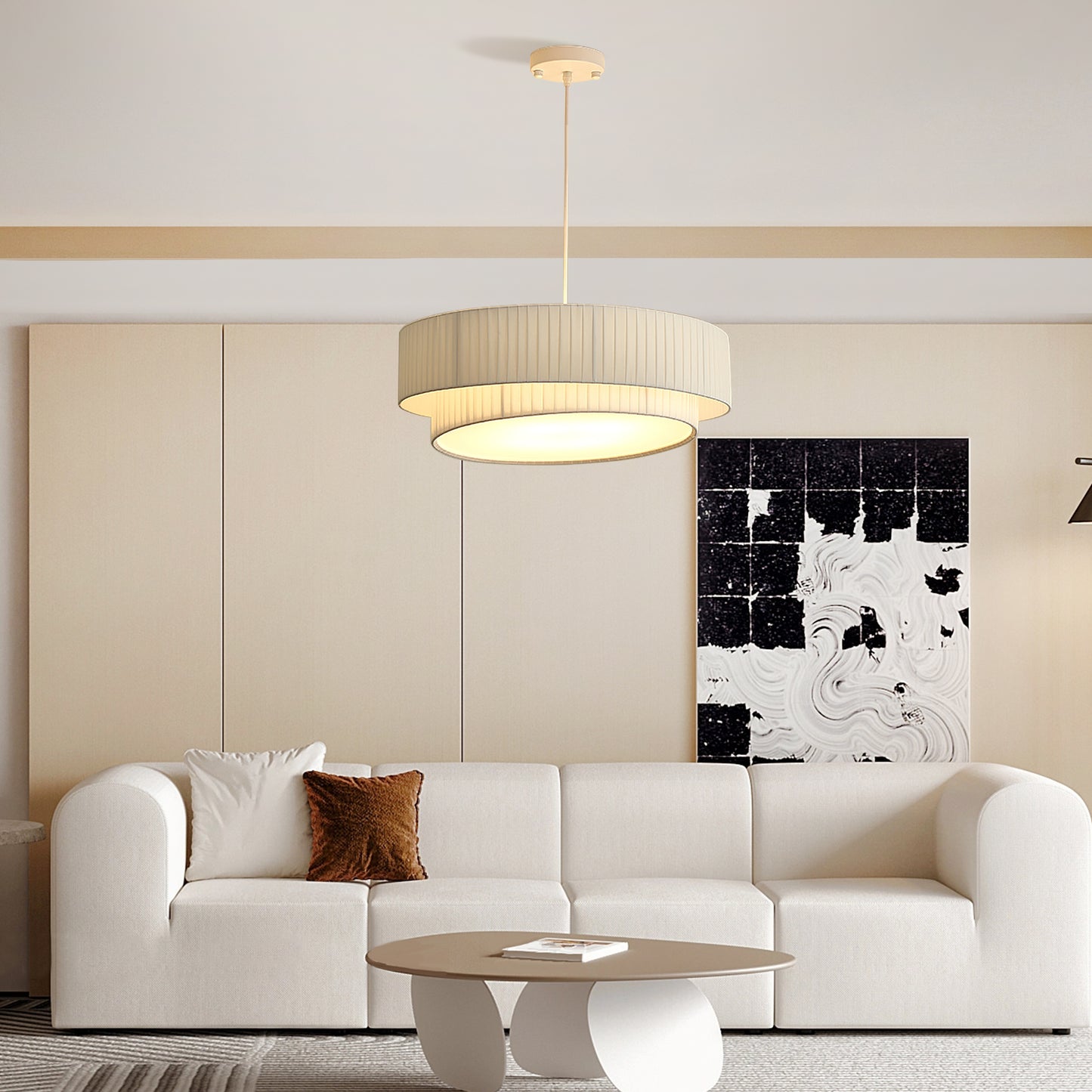 (M)1 - Light White Paper Pendant Light for Living Room