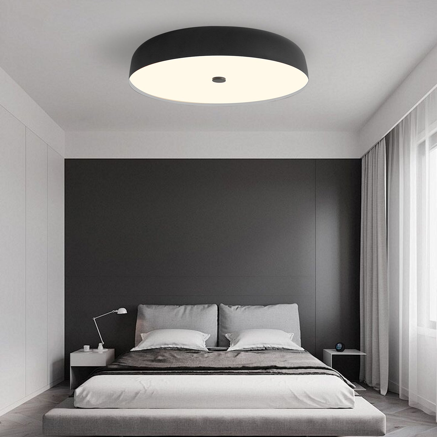 (N) ARTURESTHOME French Bauhaus Indoor Lighting Iron Ceiling Lamp Can Change Light in Three Colors