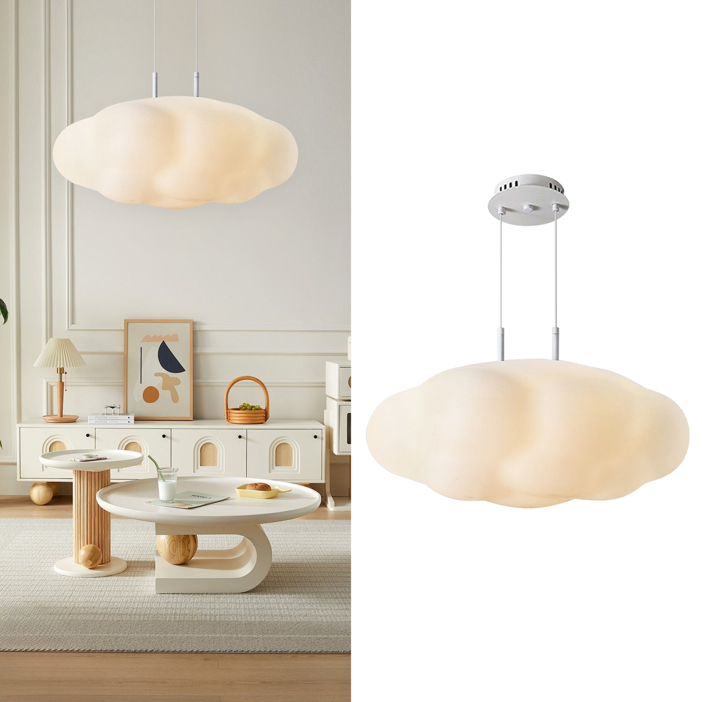 (N) ARTURESTHOME Pendant Light Fixture Modern Art Deco Cloud Lighting Chandelier White for Kitchen