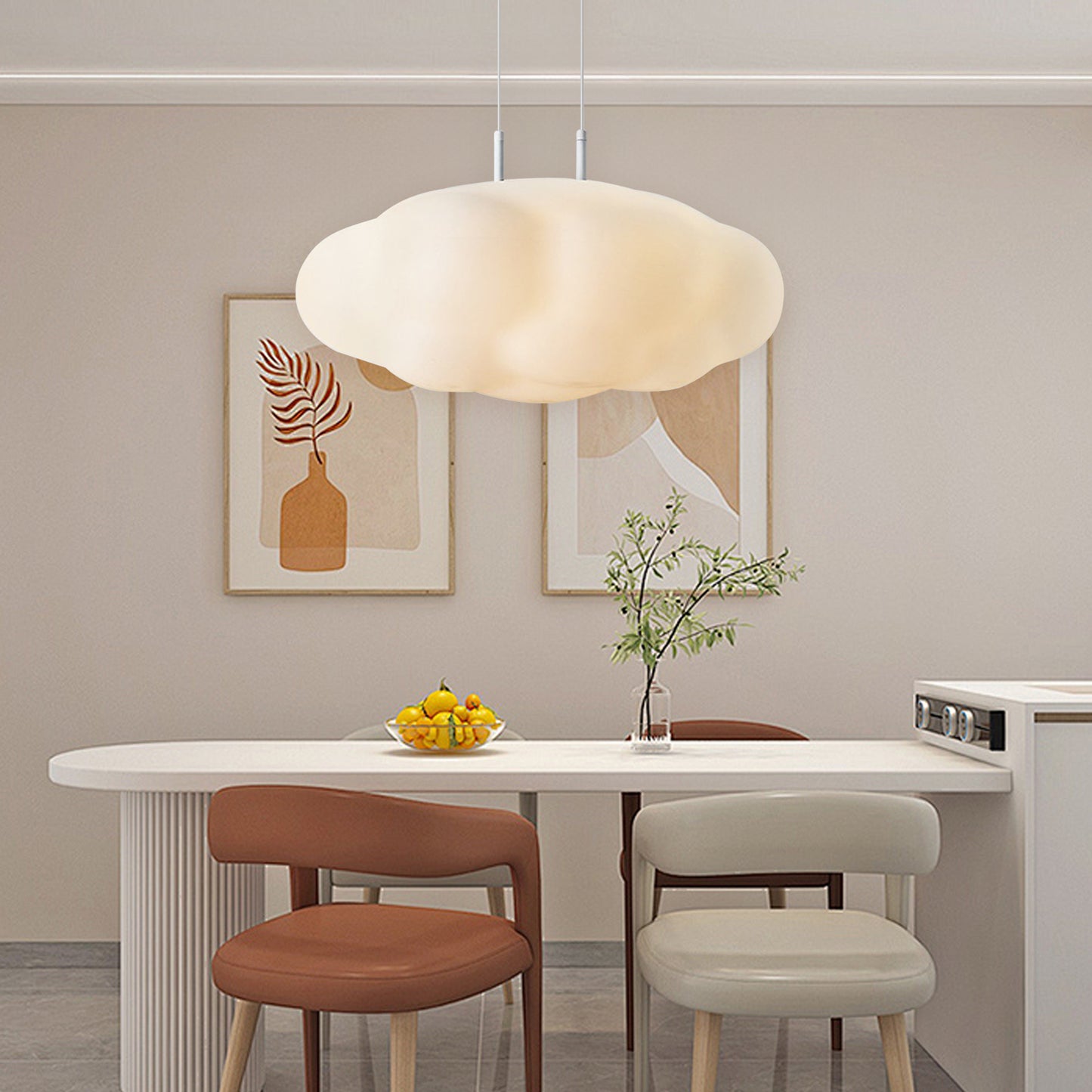 (N) ARTURESTHOME Pendant Light Fixture Modern Art Deco Cloud Lighting Chandelier White for Kitchen