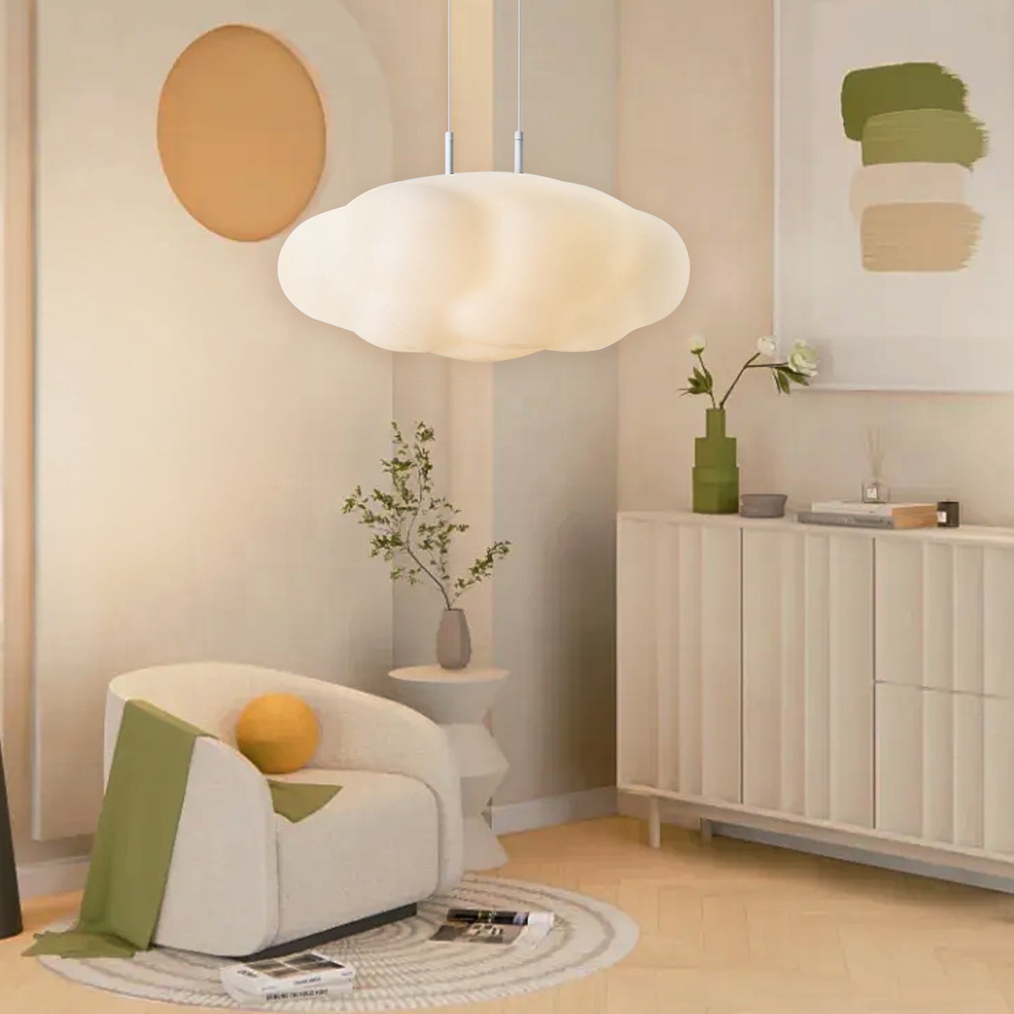 (N) ARTURESTHOME Pendant Light Fixture Modern Art Deco Cloud Lighting Chandelier White for Kitchen