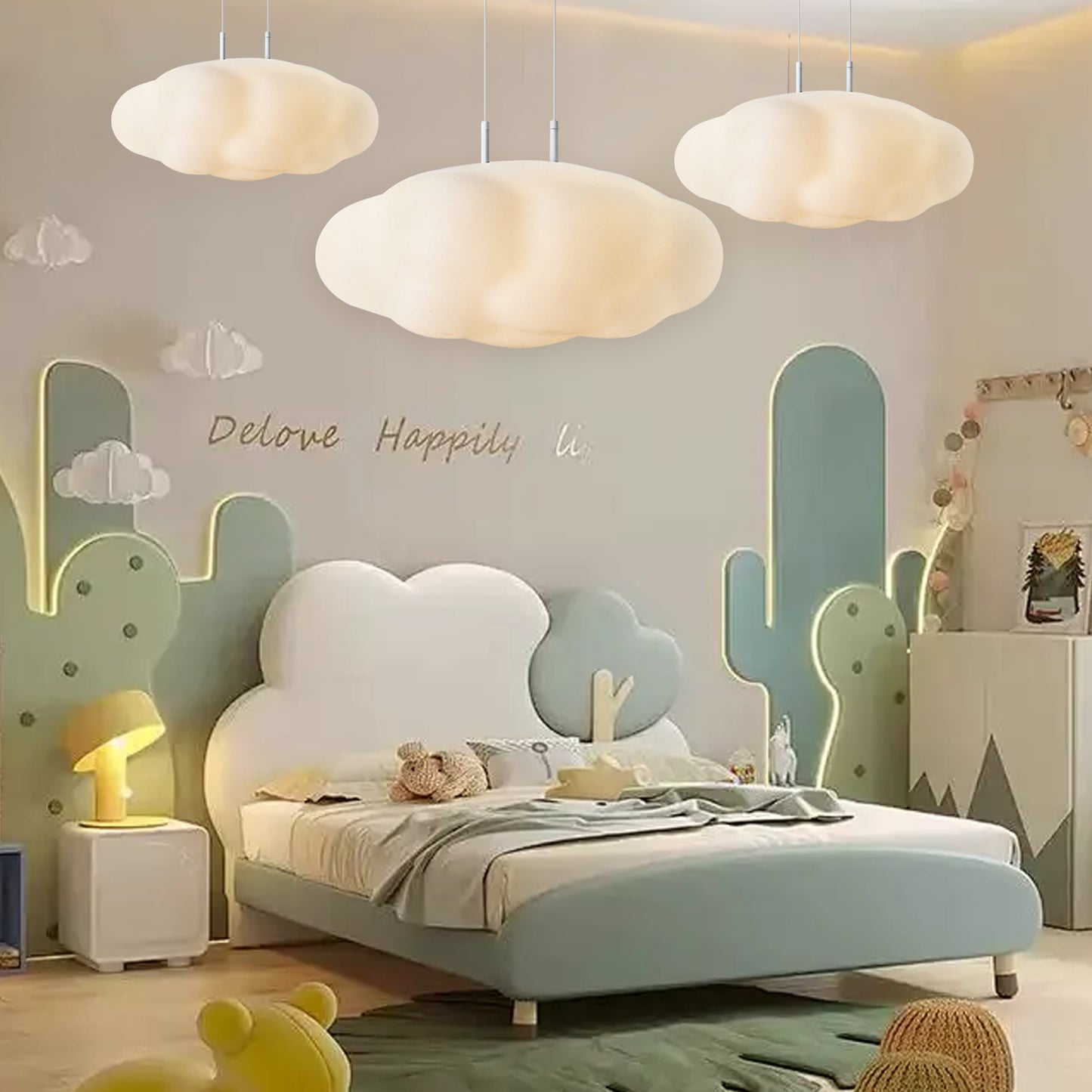 (N) ARTURESTHOME Pendant Light Fixture Modern Art Deco Cloud Lighting Chandelier White for Kitchen