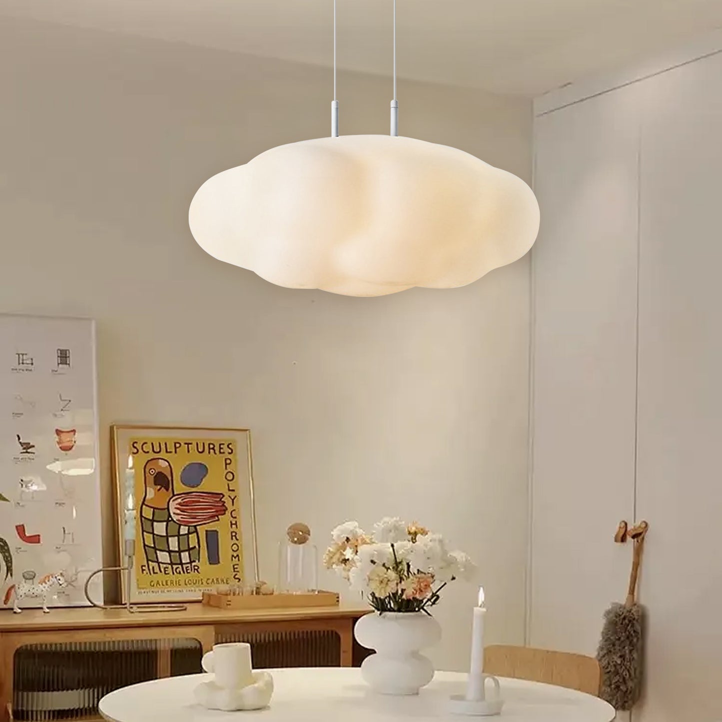 (N) ARTURESTHOME Pendant Light Fixture Modern Art Deco Cloud Lighting Chandelier White for Kitchen