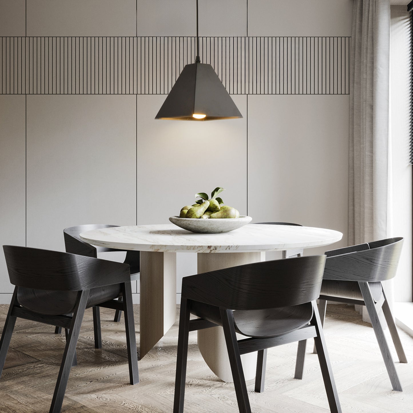 (N) ARTURESTHOME Modern Minimalist Art Deco Triangle Indoor Chandelier