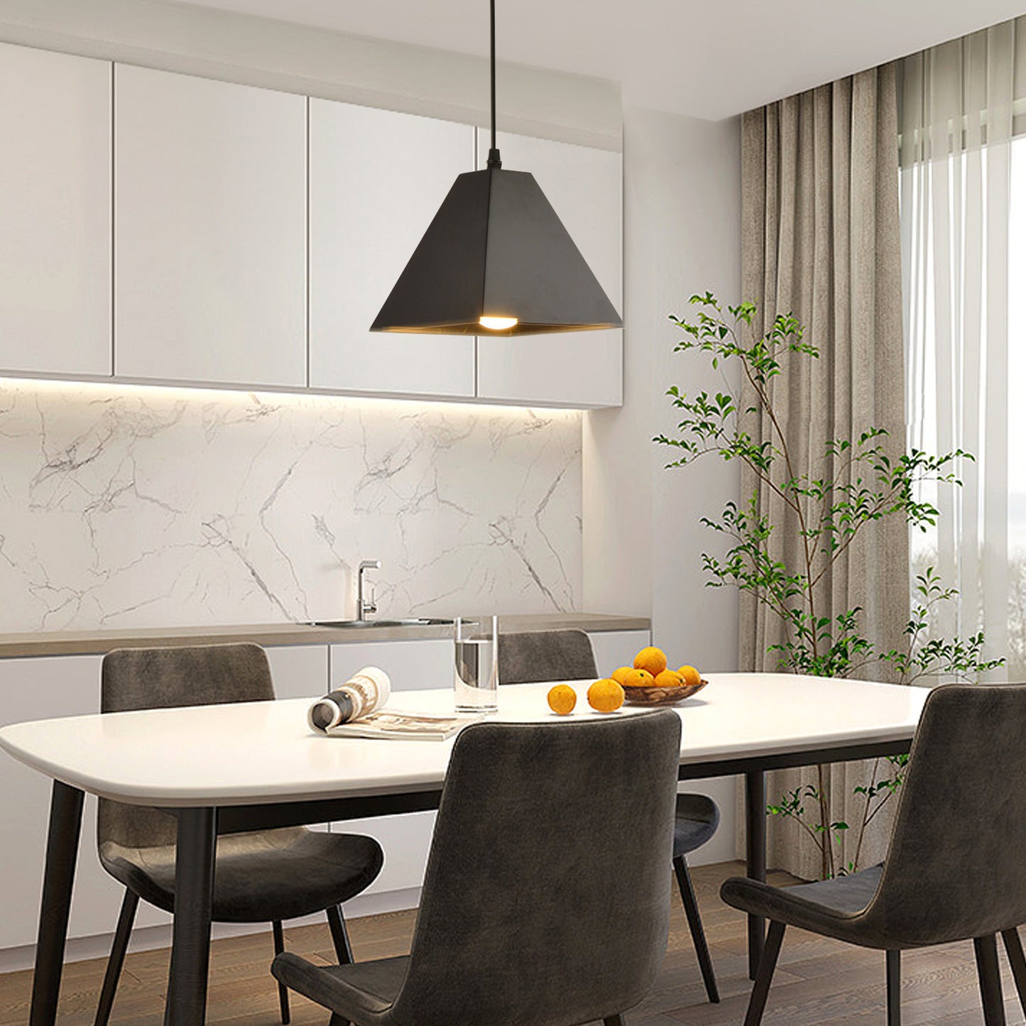(N) ARTURESTHOME Modern Minimalist Art Deco Triangle Indoor Chandelier