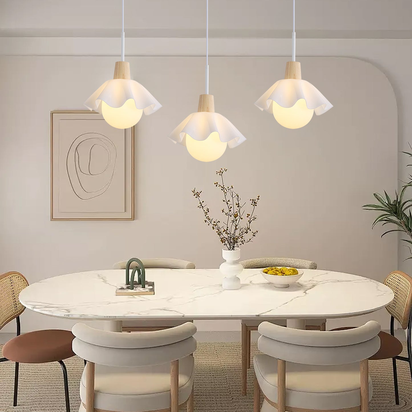 (N) ARTURESTHOME Nordic Modern Personalized Flower Indoor Pendant Lighting Aisle Lighting