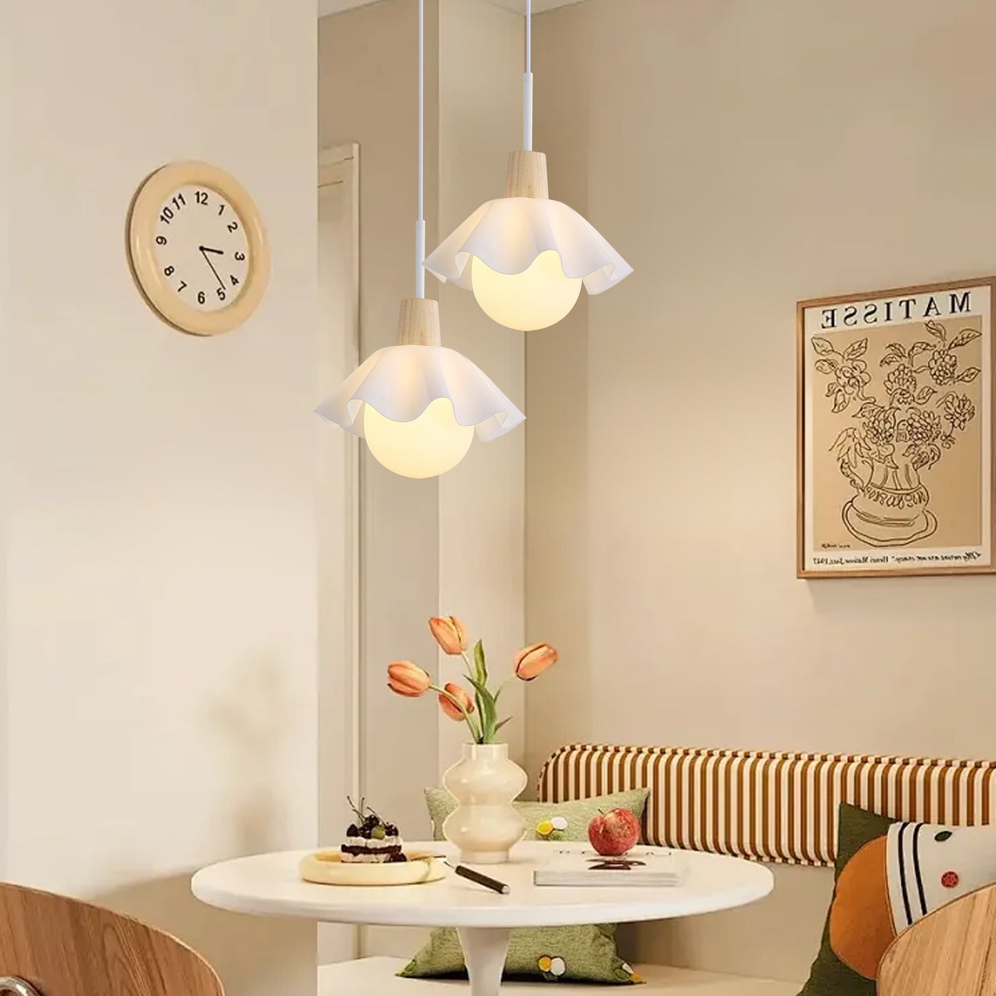 (N) ARTURESTHOME Nordic Modern Personalized Flower Indoor Pendant Lighting Aisle Lighting
