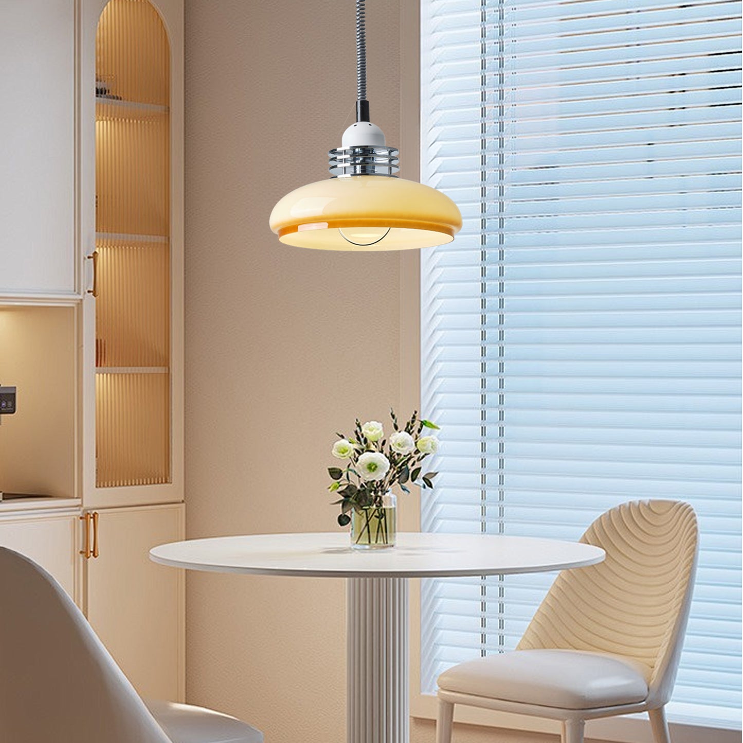 (N) ARTURESTHOME French Antique Telescopic Chandelier Modern Wabi-sabi Style Glass Illuminator