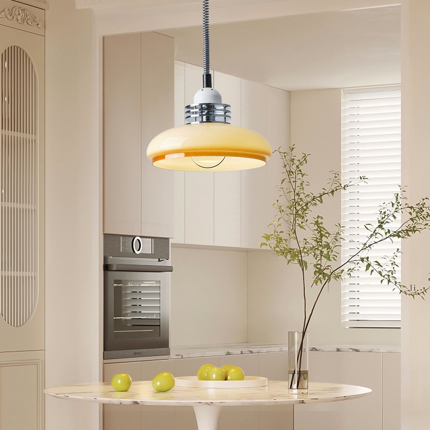 (N) ARTURESTHOME French Antique Telescopic Chandelier Modern Wabi-sabi Style Glass Illuminator