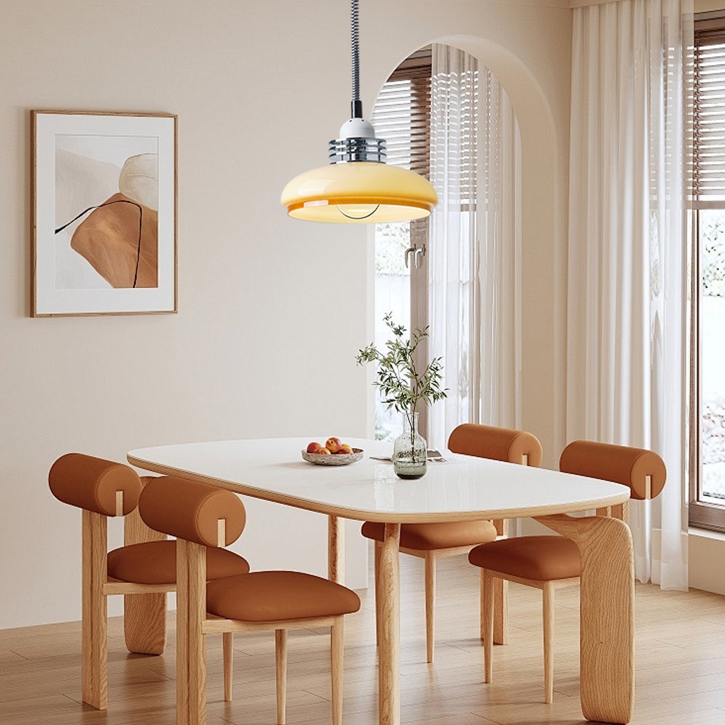(N) ARTURESTHOME French Antique Telescopic Chandelier Modern Wabi-sabi Style Glass Illuminator