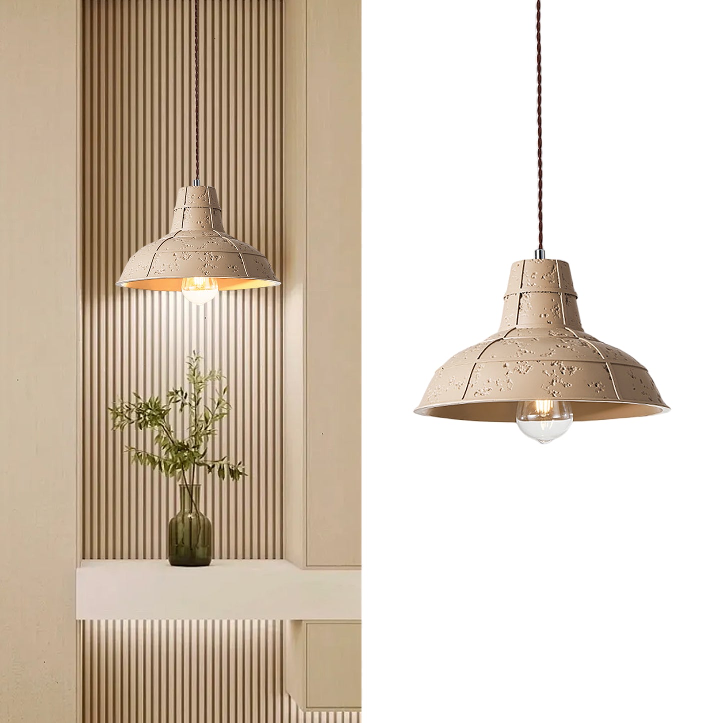 (N) ARTURESTHOME Japanese Modern Creative Straw Hat Shape Interior Decorative Chandelier
