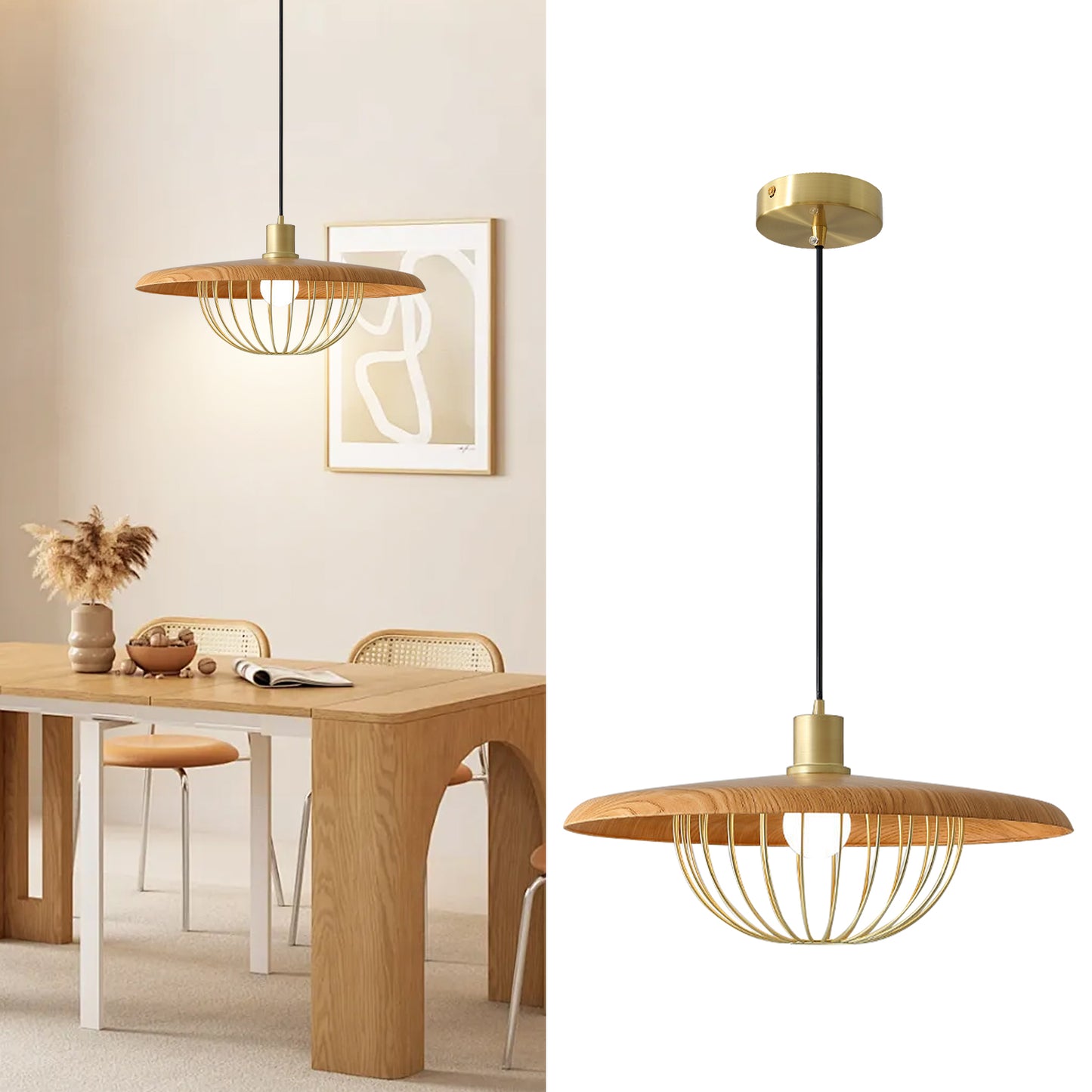 (N) ARTURESTHOME Nordic Iron Chandelier Creative Round Flying Saucer Decorative Dining Room Lamps and Lanterns