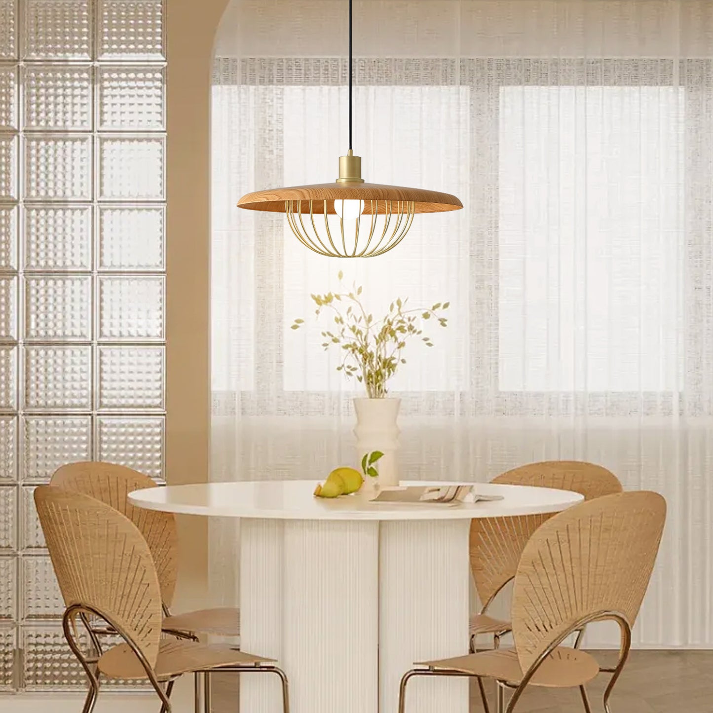 (N) ARTURESTHOME Nordic Iron Chandelier Creative Round Flying Saucer Decorative Dining Room Lamps and Lanterns