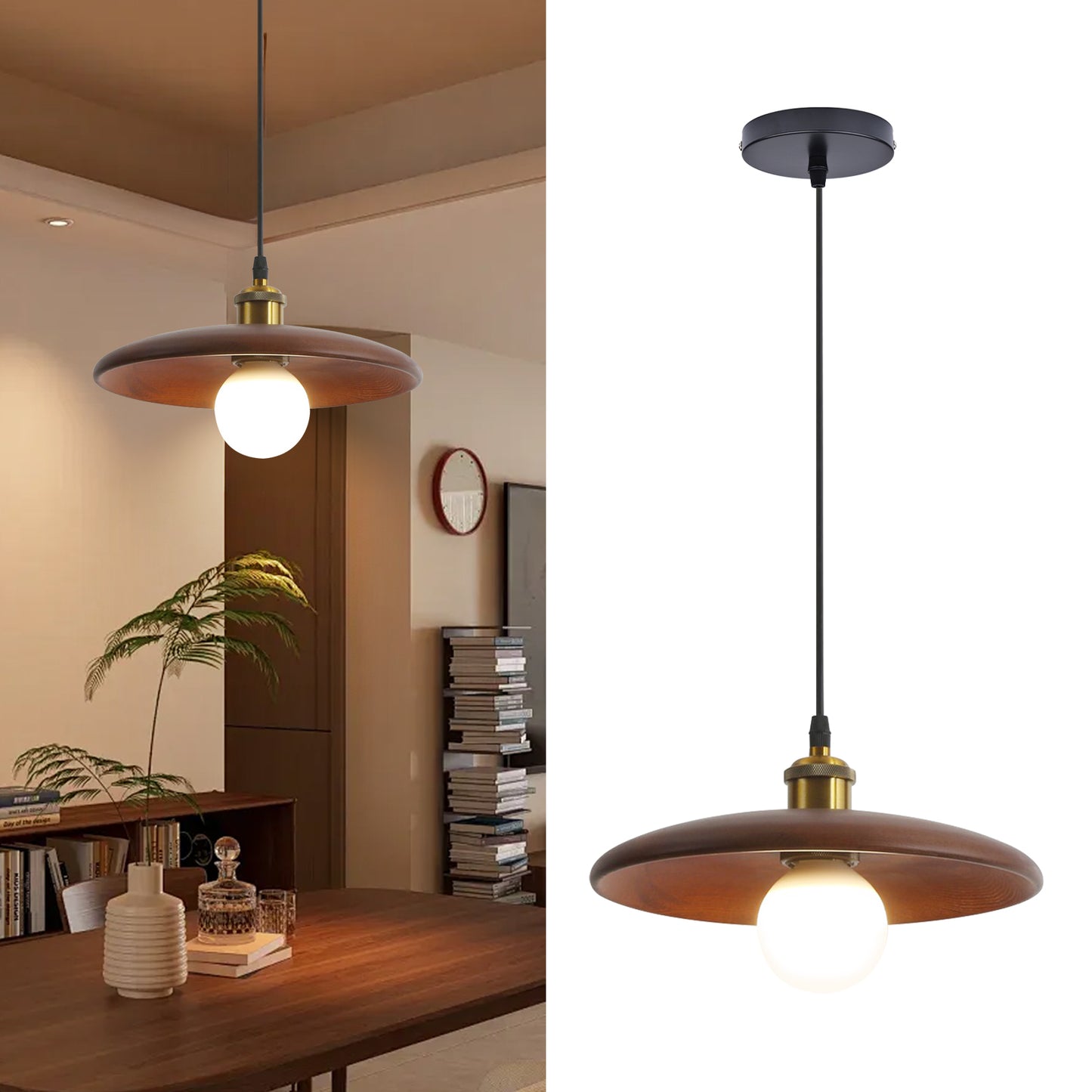 (N) ARTURESTHOME Modern Retro Simple Wabi-sabi Style Solid Wood Art Light Luxury Chandelier
