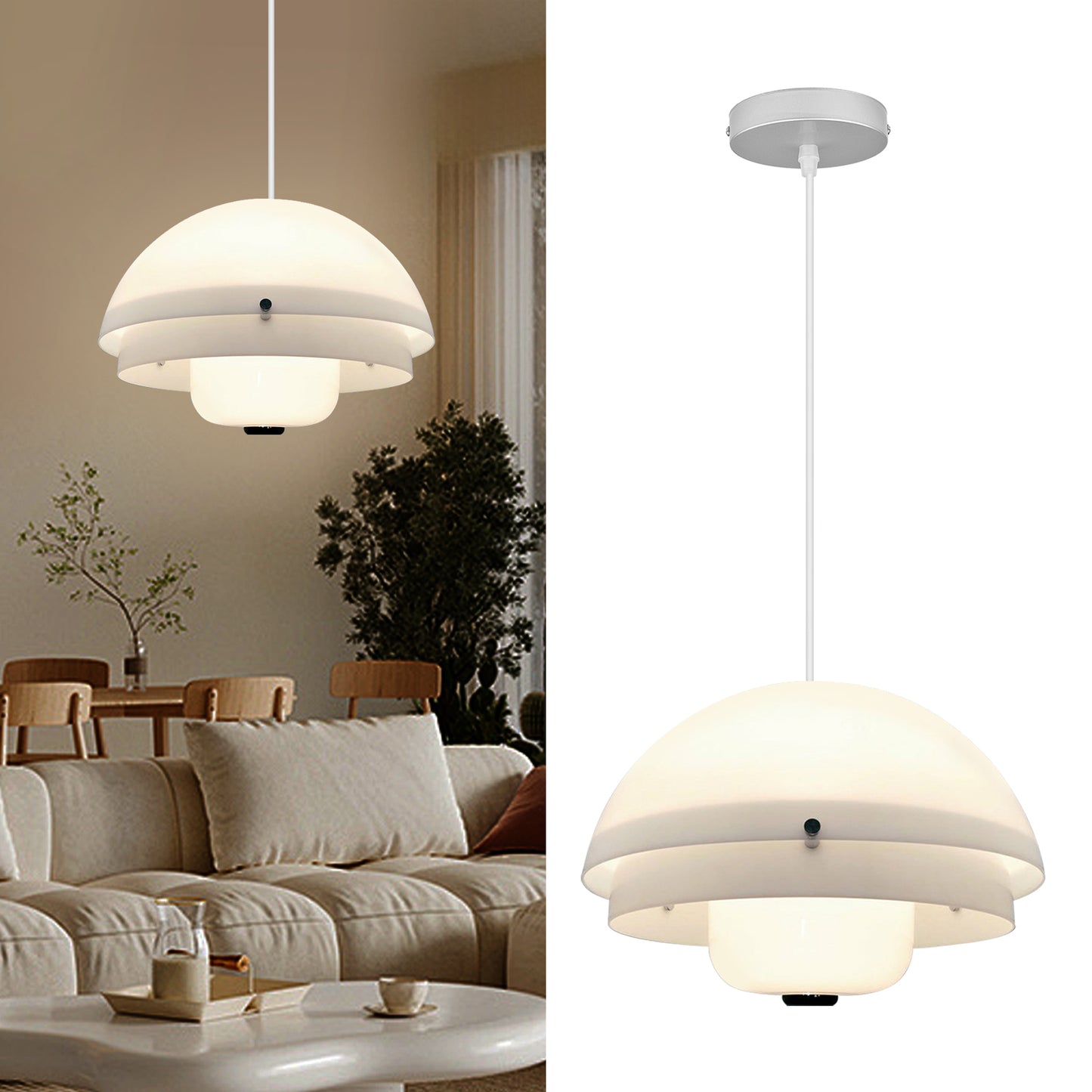 (N) ARTURESTHOME Modern Minimalist Bauhaus Dining Room Lighting Indoor Half Oval Chandelier