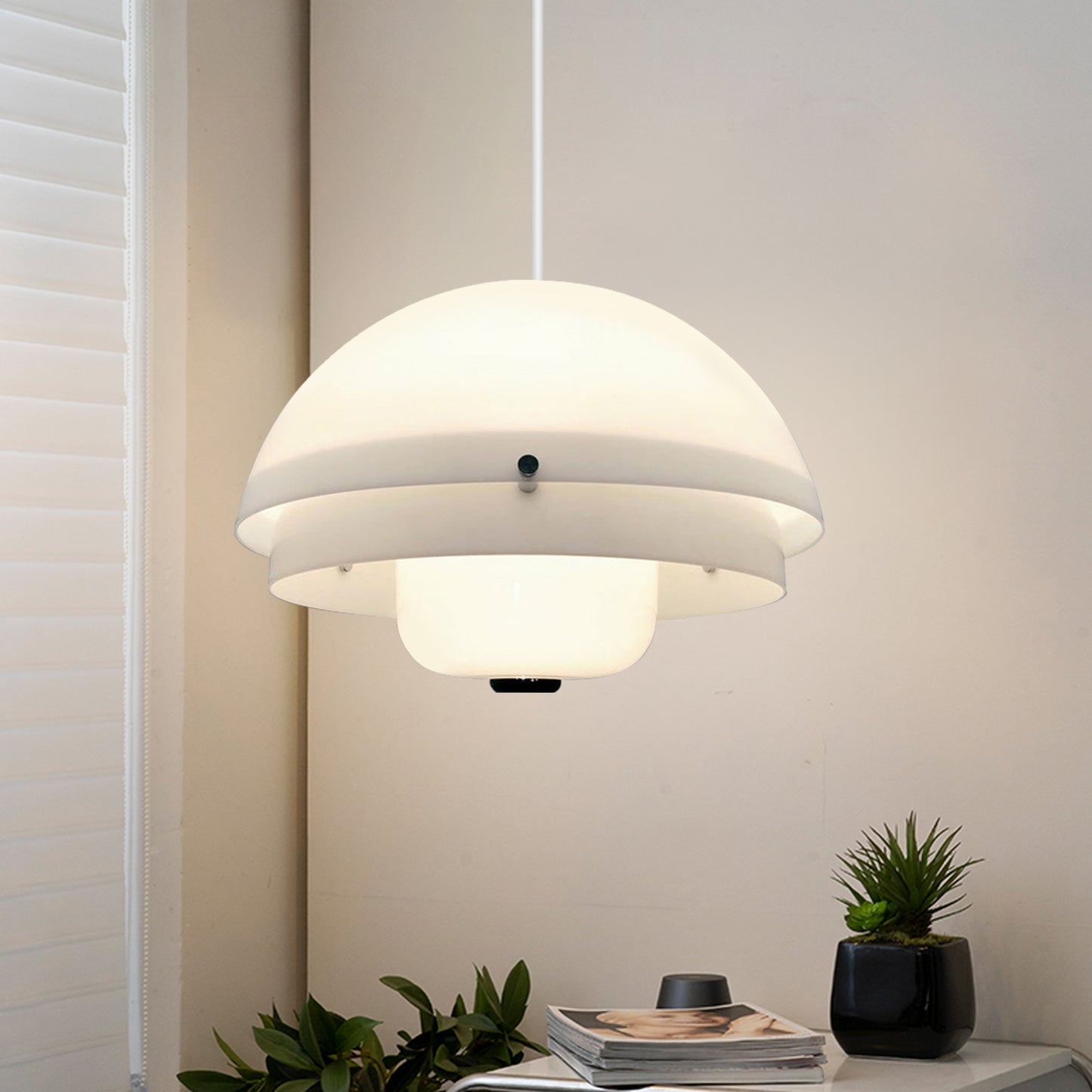 (N) ARTURESTHOME Modern Minimalist Bauhaus Dining Room Lighting Indoor Half Oval Chandelier