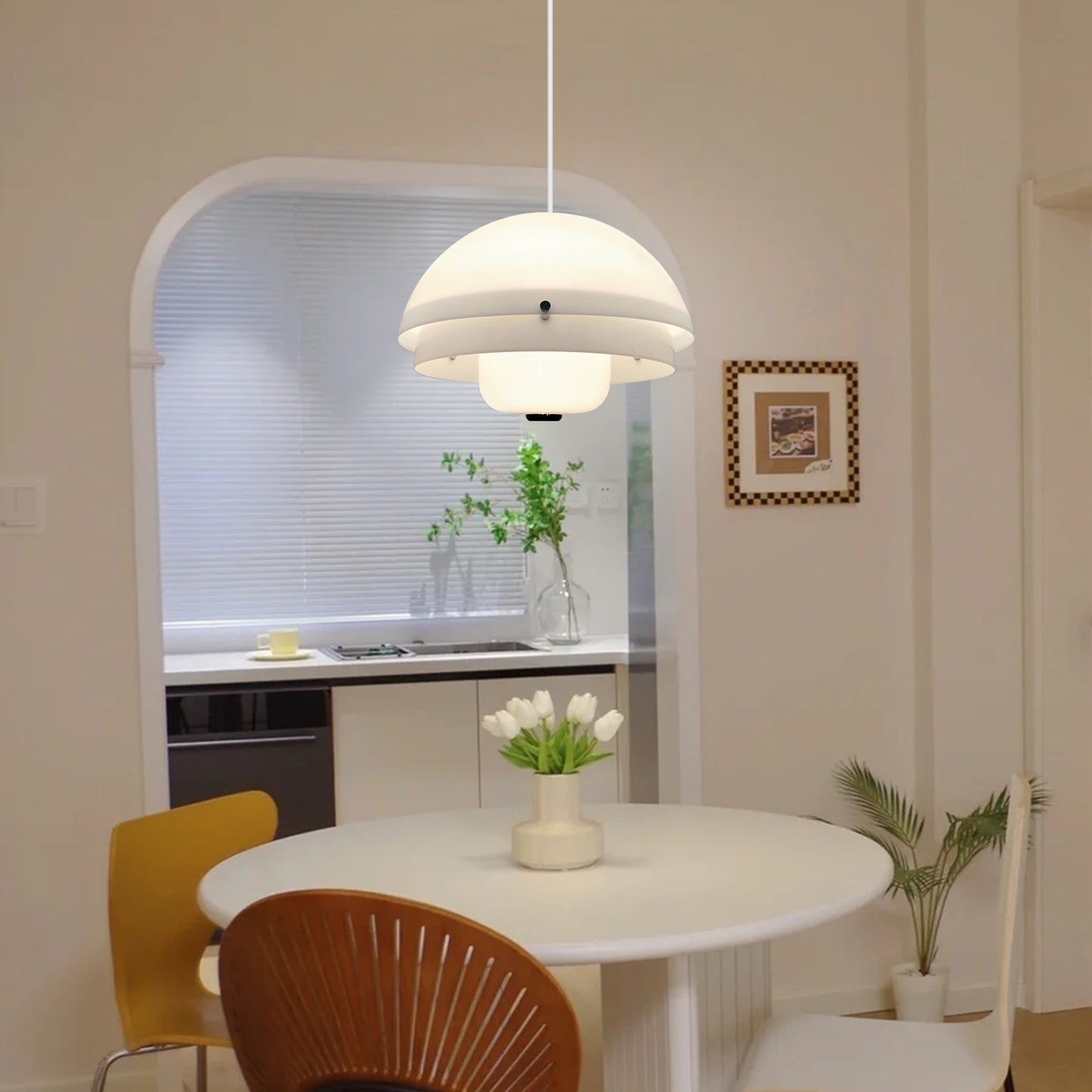 (N) ARTURESTHOME Modern Minimalist Bauhaus Dining Room Lighting Indoor Half Oval Chandelier
