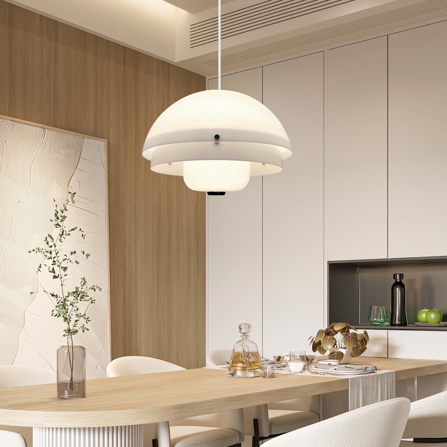 (N) ARTURESTHOME Modern Minimalist Bauhaus Dining Room Lighting Indoor Half Oval Chandelier