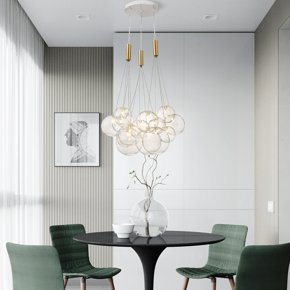 (M)Brass Globe Glass Pendant Light for Living Room/BedRoom