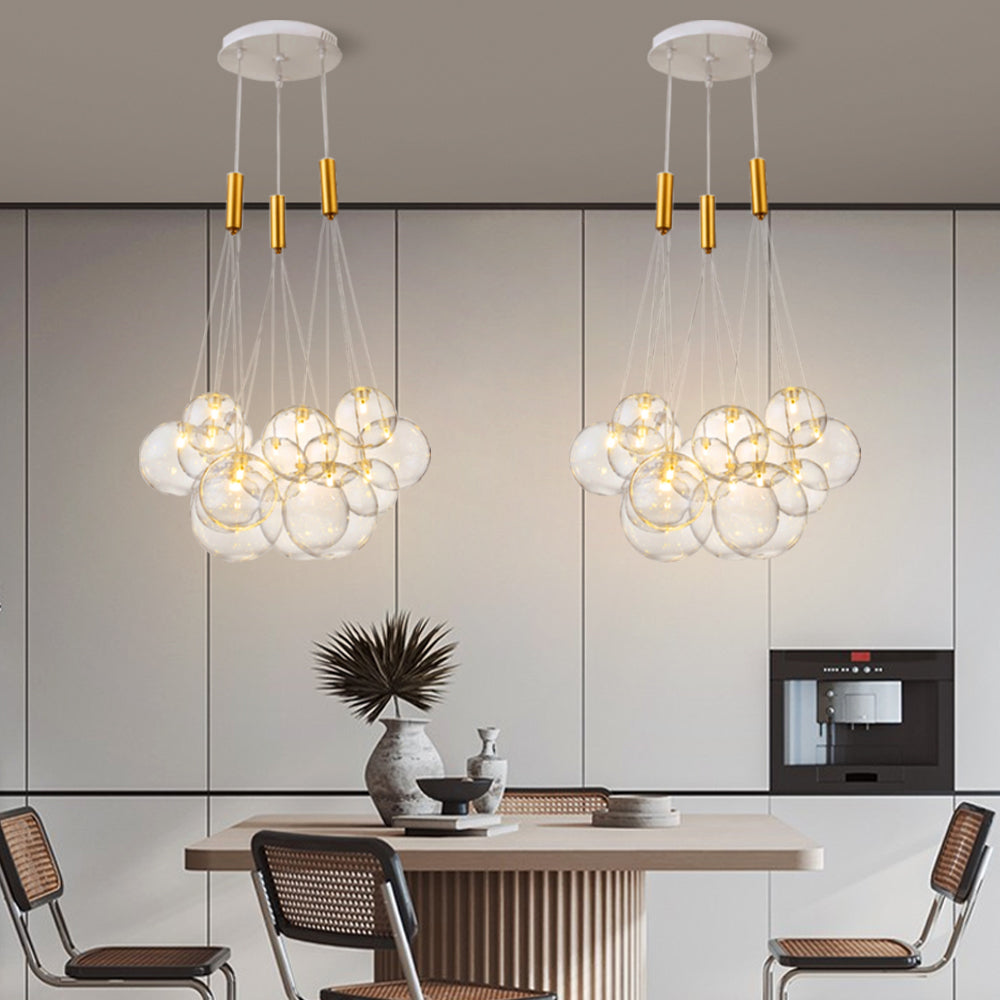 (M)Brass Globe Glass Pendant Light for Living Room/BedRoom