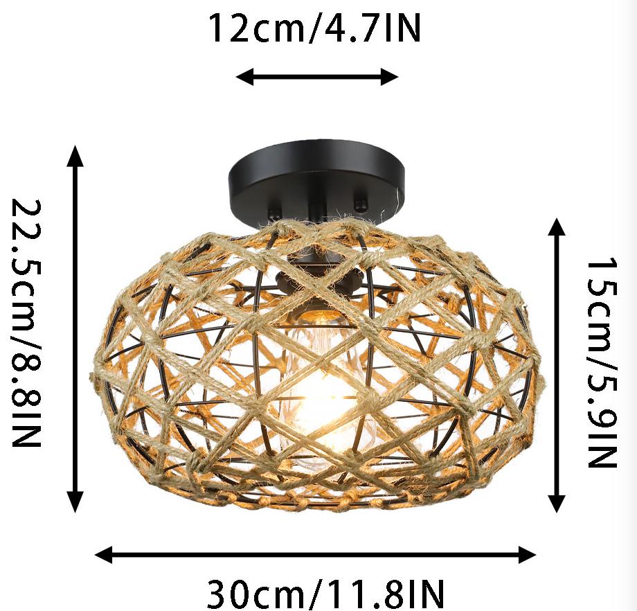 Vintage Bohemian Rustic Hemp Rope Chandelier