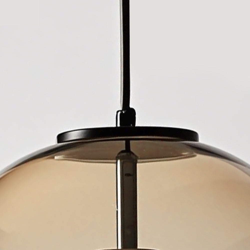 (Q) 9.84 Inch Glass Pendant Light, Modern Minimalist Style Circular Lampshade Glass Pendant Light, Suitable for Living Room, Dining Room, Bedroom