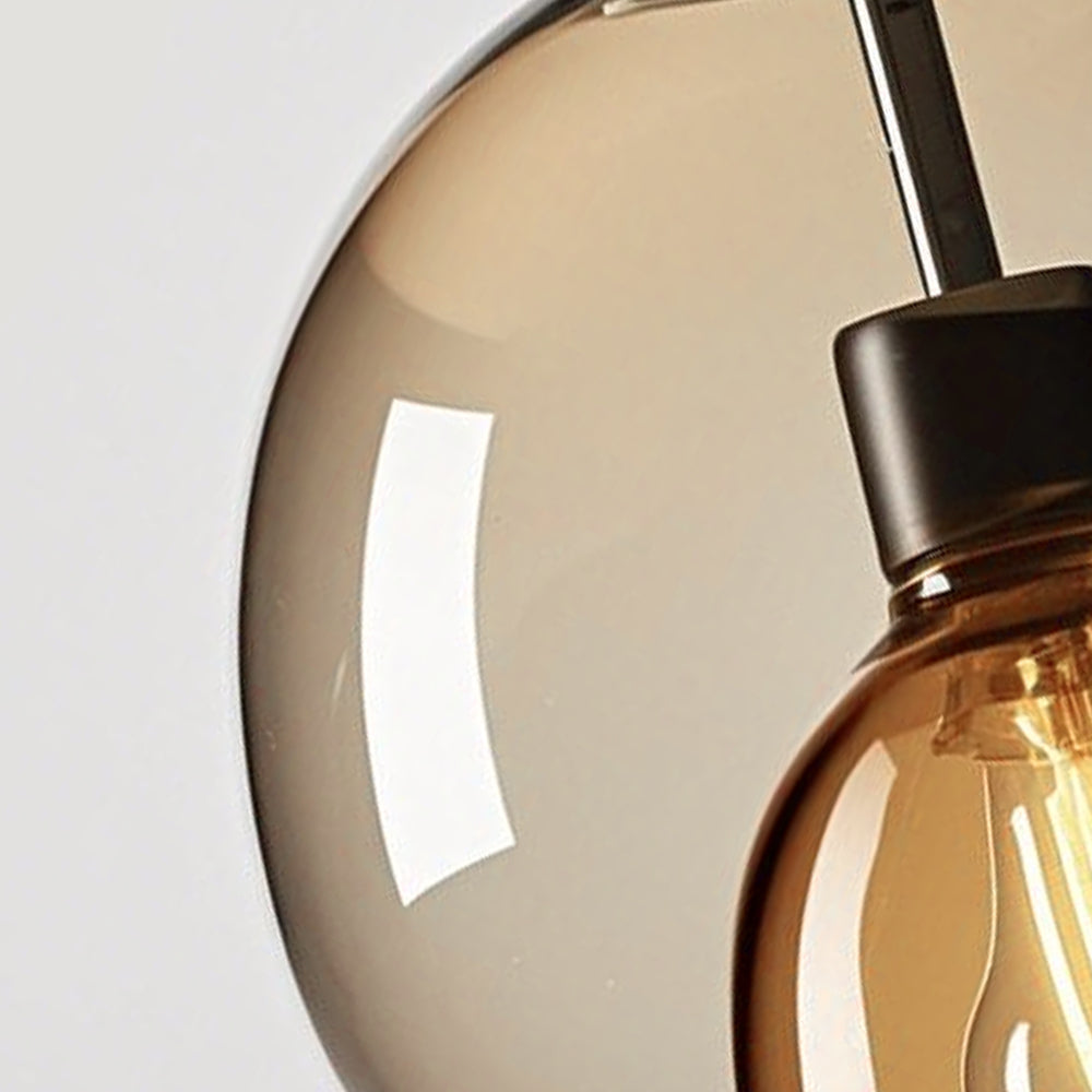 (Q) 9.84 Inch Glass Pendant Light, Modern Minimalist Style Circular Lampshade Glass Pendant Light, Suitable for Living Room, Dining Room, Bedroom