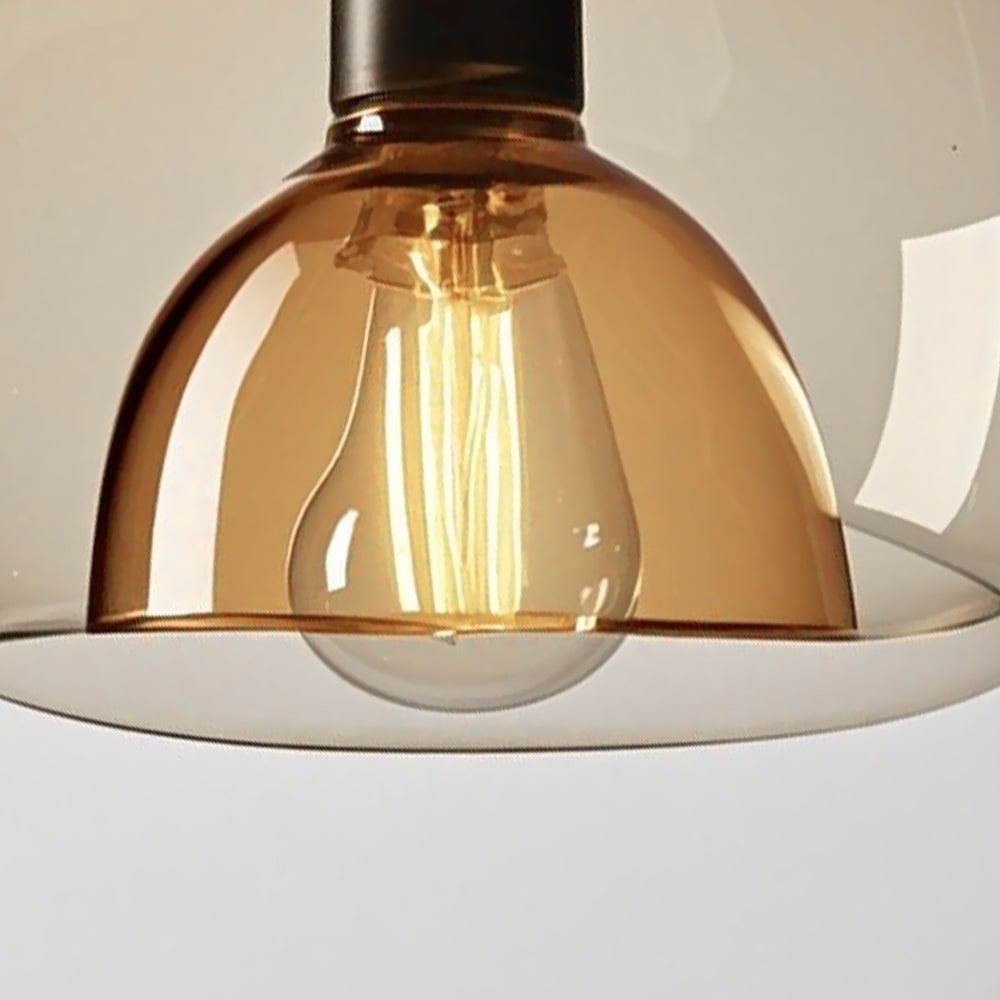 (Q) 9.84 Inch Glass Pendant Light, Modern Minimalist Style Circular Lampshade Glass Pendant Light, Suitable for Living Room, Dining Room, Bedroom