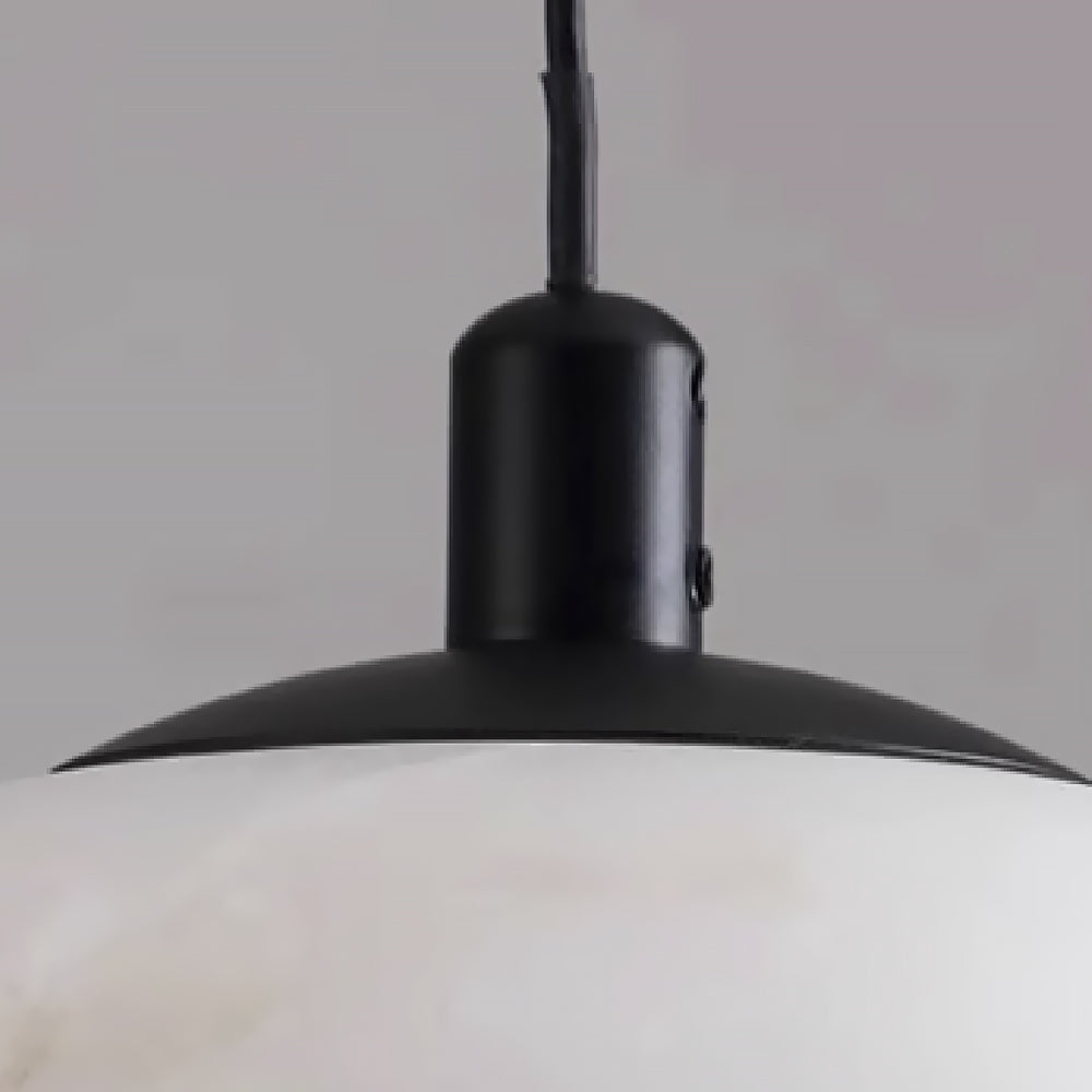 (Q) 7.87 Inch Copper Pendant Light, Modern Minimalist Style Circular Lampshade Copper Pendant Light, Suitable For Living Room And Dining Room