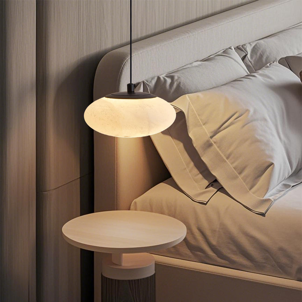 (Q) 7.87 Inch Copper Pendant Light, Modern Minimalist Style Circular Lampshade Copper Pendant Light, Suitable For Living Room And Dining Room